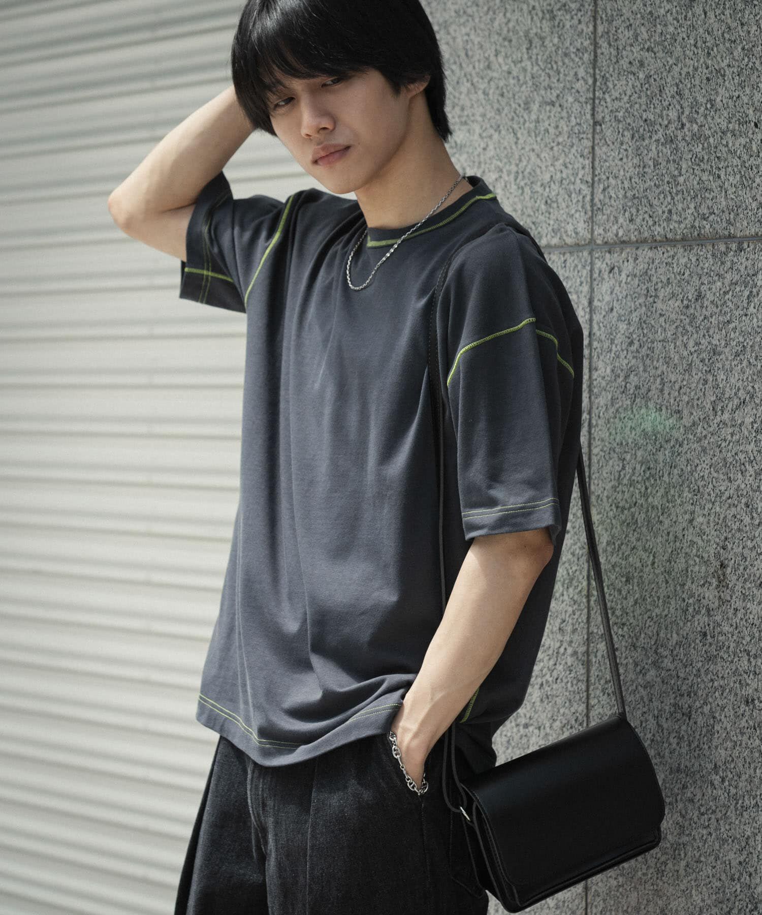 SENSE OF PLACE by URBAN RESEARCH「『ユニセックス』ハイショクステッチデザインT(5分袖)」|Tシャツ・カットソー|