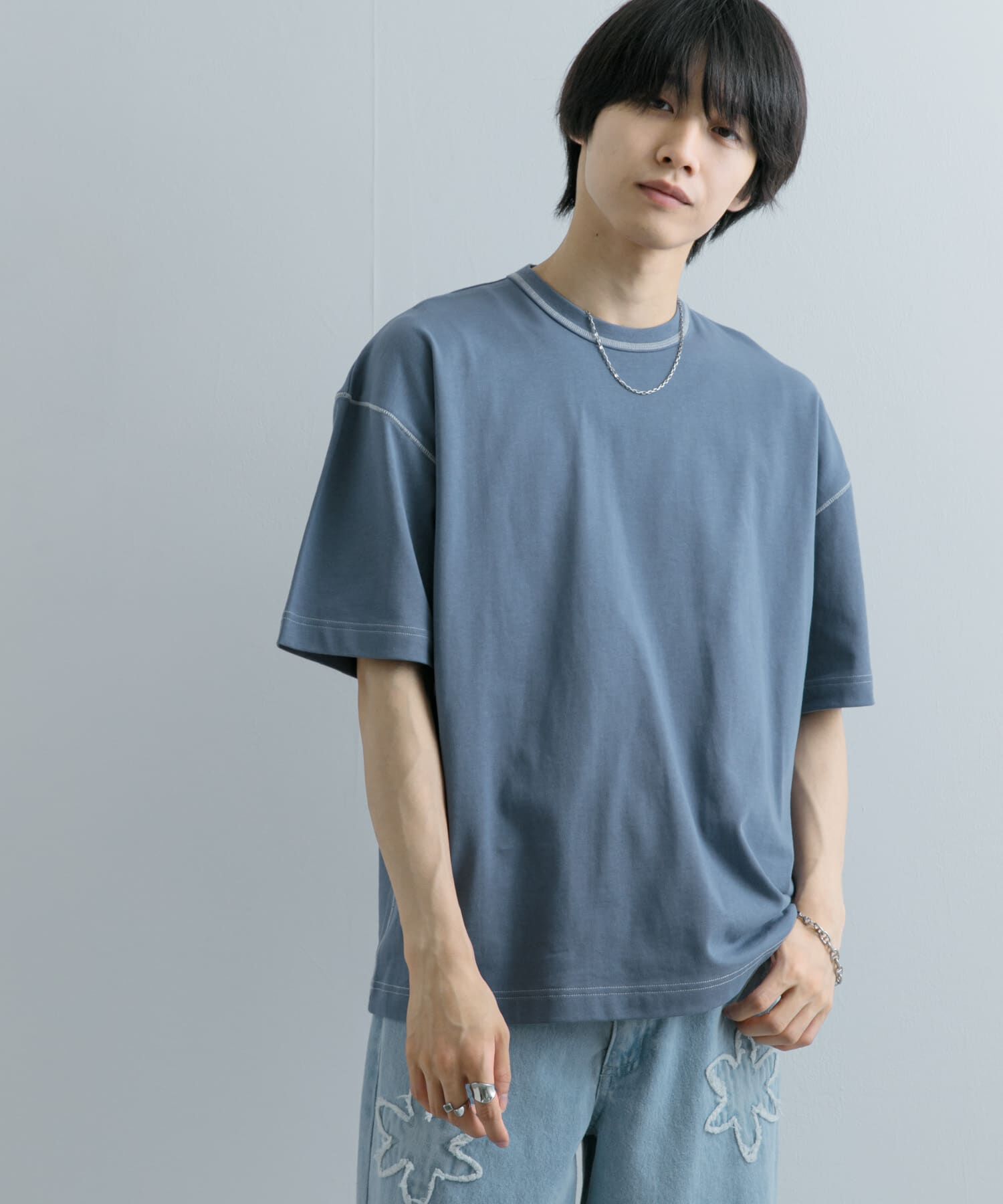 SENSE OF PLACE by URBAN RESEARCH「『ユニセックス』ハイショクステッチデザインT(5分袖)」|Tシャツ・カットソー|