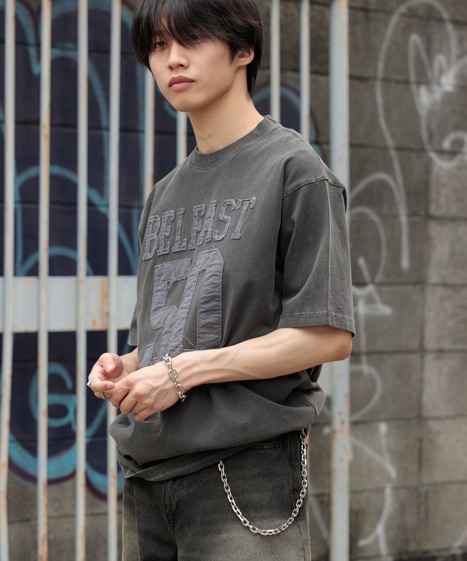 SENSE OF PLACE by URBAN RESEARCH「フェードナンバリングTシャツ(5分袖)」|Tシャツ・カットソー|