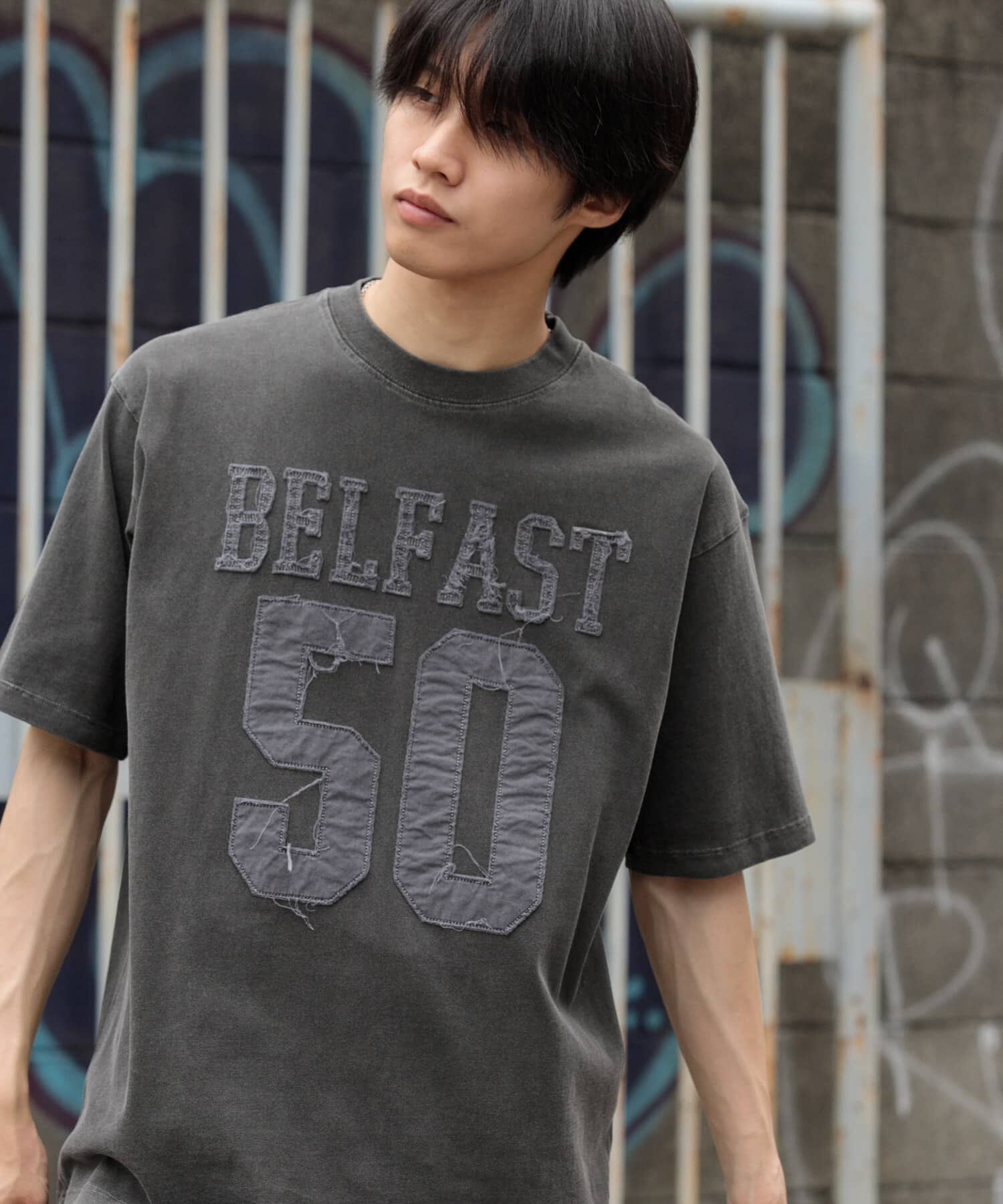 SENSE OF PLACE by URBAN RESEARCH「フェードナンバリングTシャツ(5分袖)」|Tシャツ・カットソー|