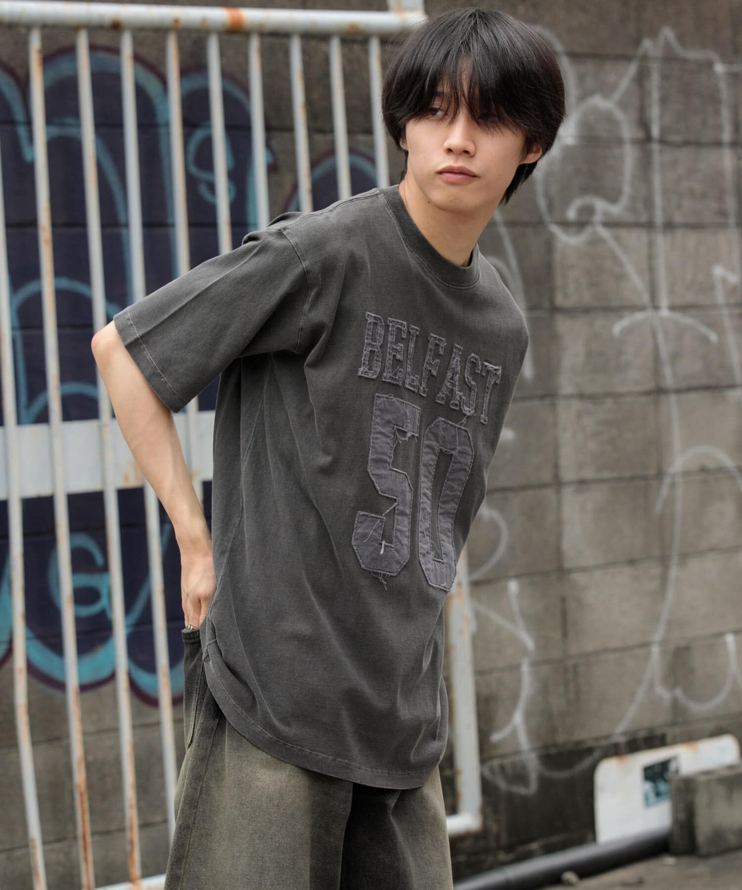SENSE OF PLACE by URBAN RESEARCH「フェードナンバリングTシャツ(5分袖)」|Tシャツ・カットソー|