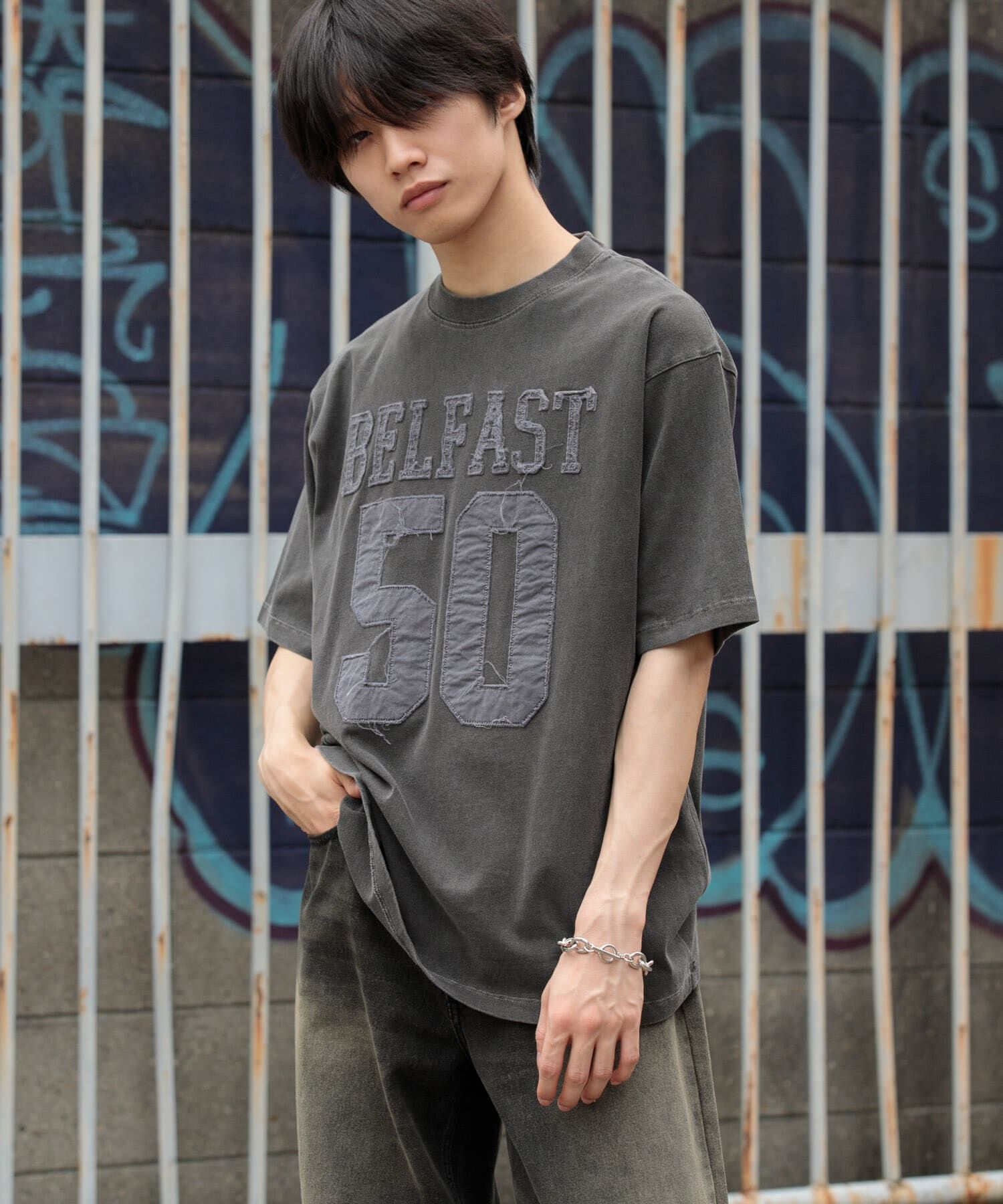 SENSE OF PLACE by URBAN RESEARCH「フェードナンバリングTシャツ(5分袖)」|Tシャツ・カットソー|