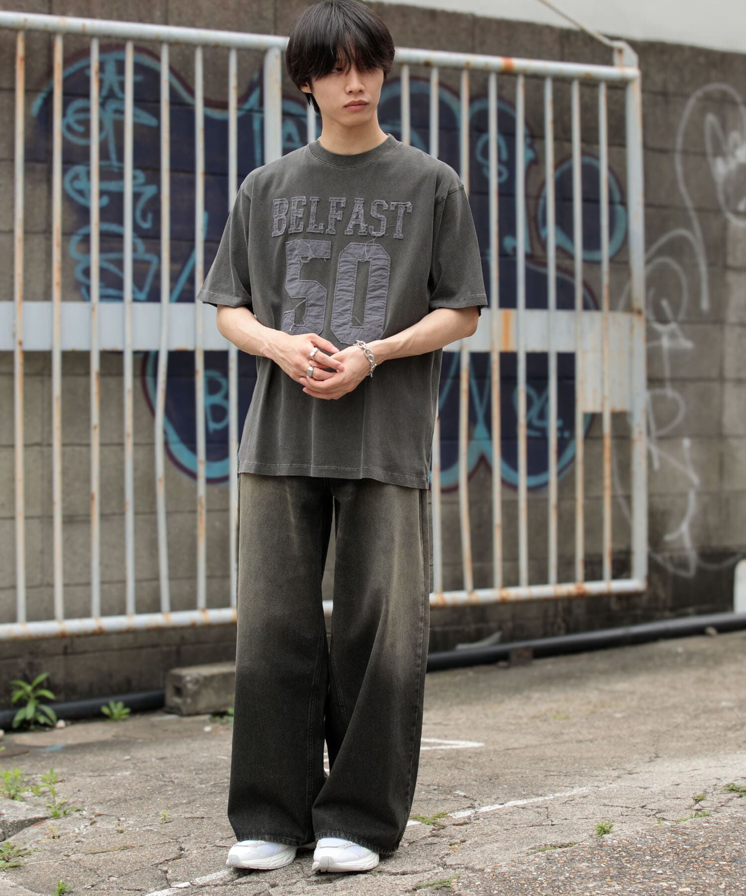 SENSE OF PLACE by URBAN RESEARCH「フェードナンバリングTシャツ(5分袖)」|Tシャツ・カットソー|