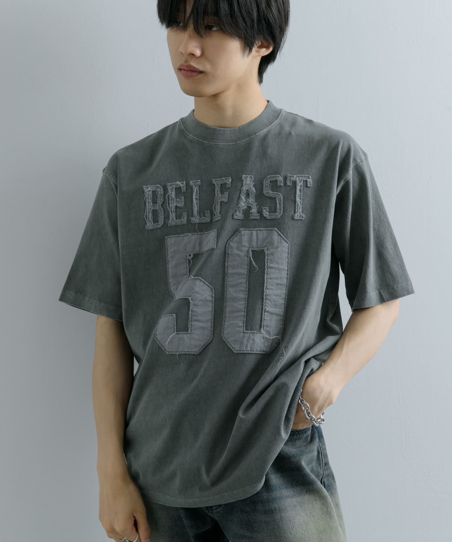 SENSE OF PLACE by URBAN RESEARCH「フェードナンバリングTシャツ(5分袖)」|Tシャツ・カットソー|