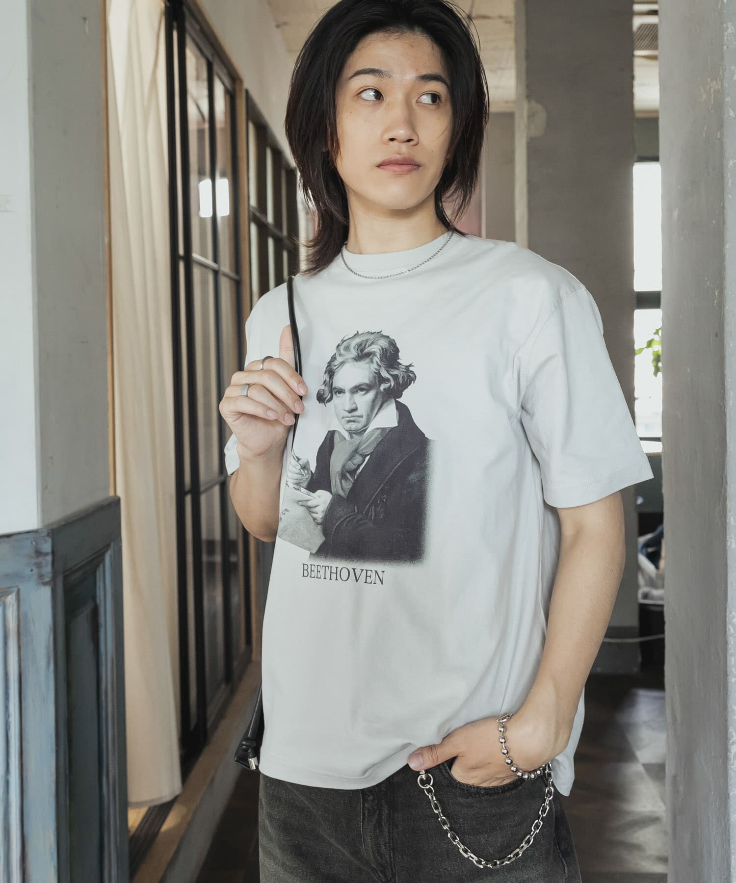 SENSE OF PLACE by URBAN RESEARCH「ヴィンテージライクTシャツ(ベートーヴェン)」|Tシャツ・カットソー|