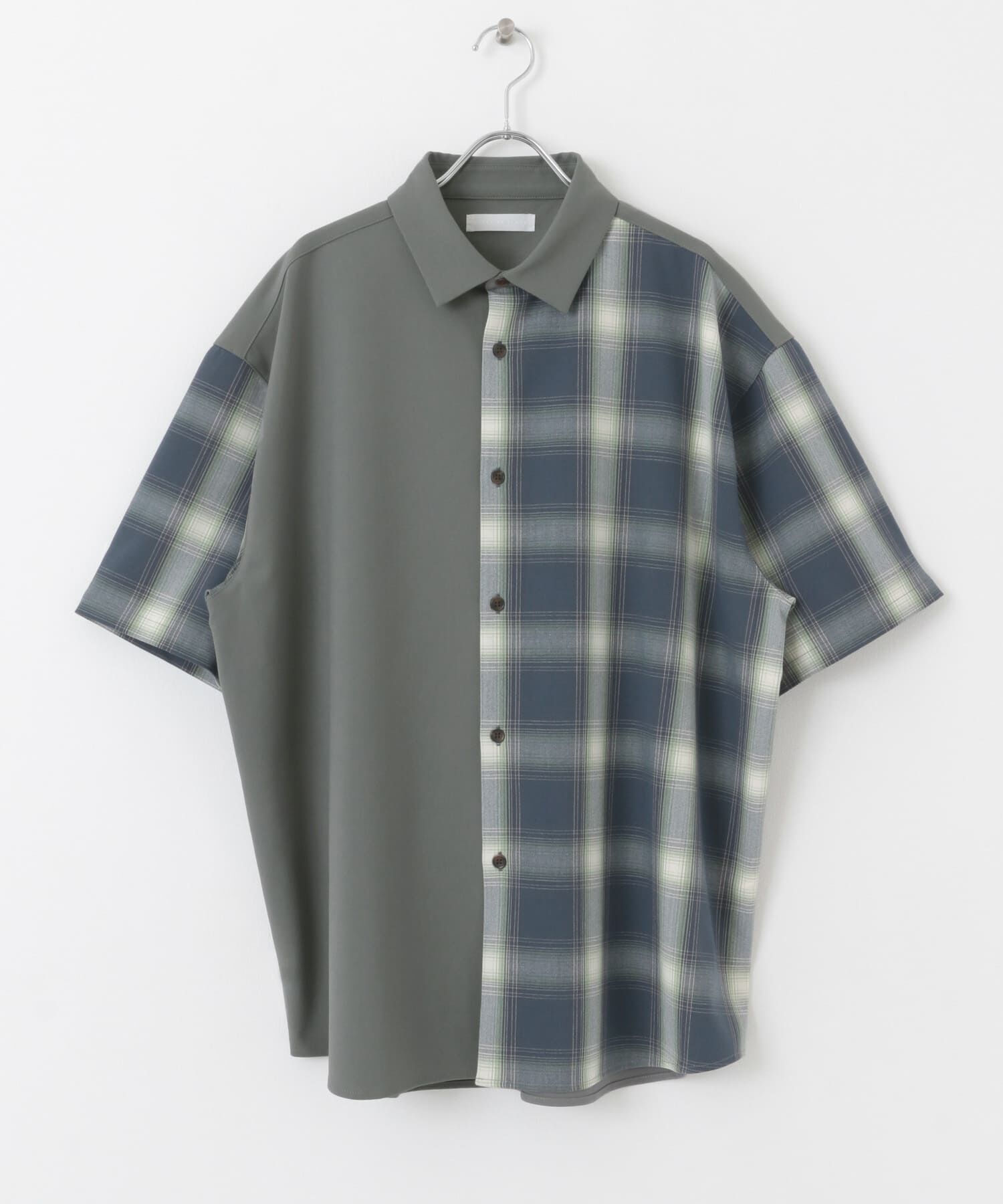 SENSE OF PLACE by URBAN RESEARCH「チェックブロックドルーズシャツ(5分袖)」|シャツ・ブラウス|