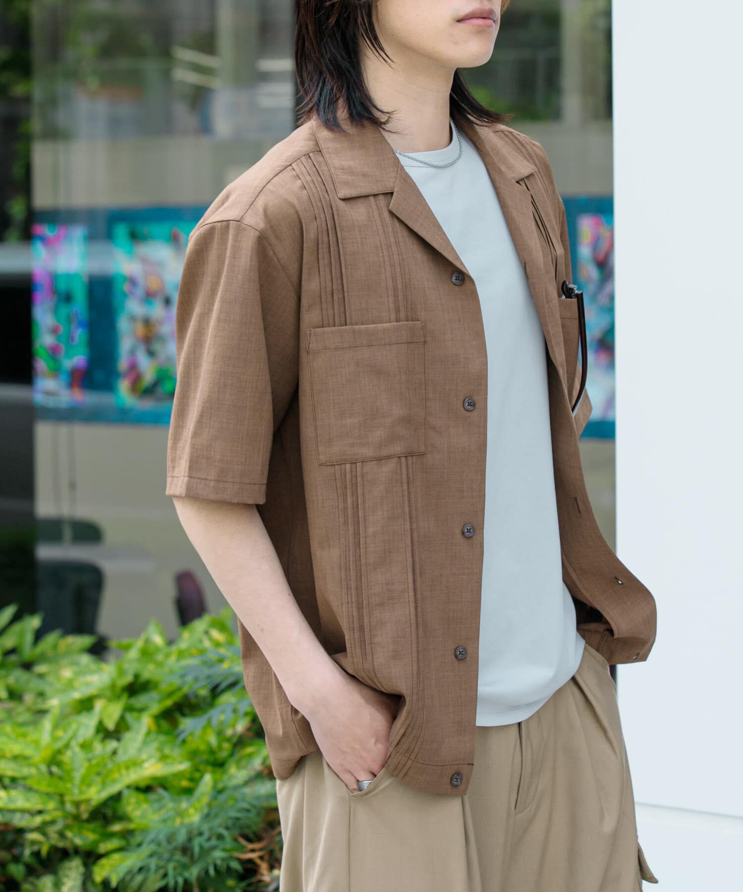 SENSE OF PLACE by URBAN RESEARCH「『セットアップ対応』 『UR TECH DRYLUXE』リネンライクキューバシャツ」|シャツ・ブラウス|