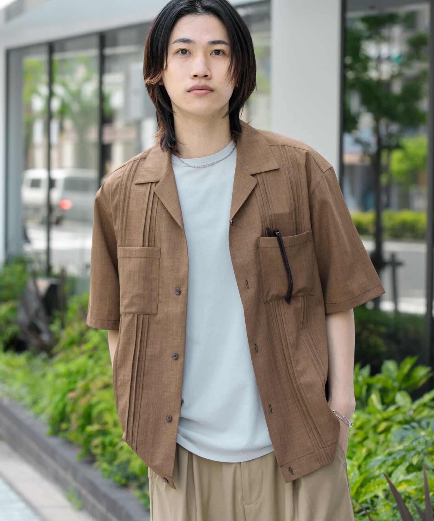 SENSE OF PLACE by URBAN RESEARCH「『セットアップ対応』 『UR TECH DRYLUXE』リネンライクキューバシャツ」|シャツ・ブラウス|