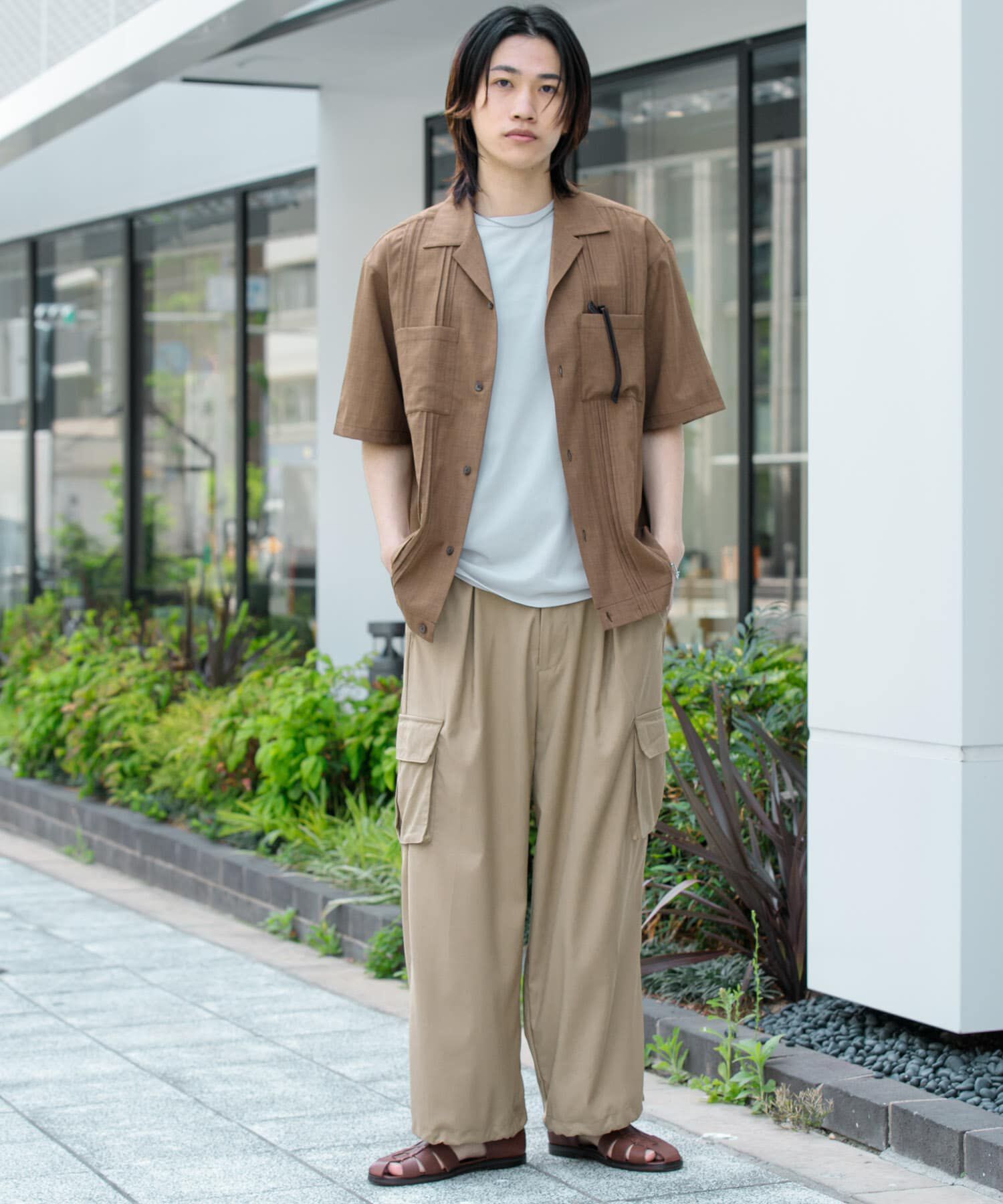 SENSE OF PLACE by URBAN RESEARCH「『セットアップ対応』 『UR TECH DRYLUXE』リネンライクキューバシャツ」|シャツ・ブラウス|