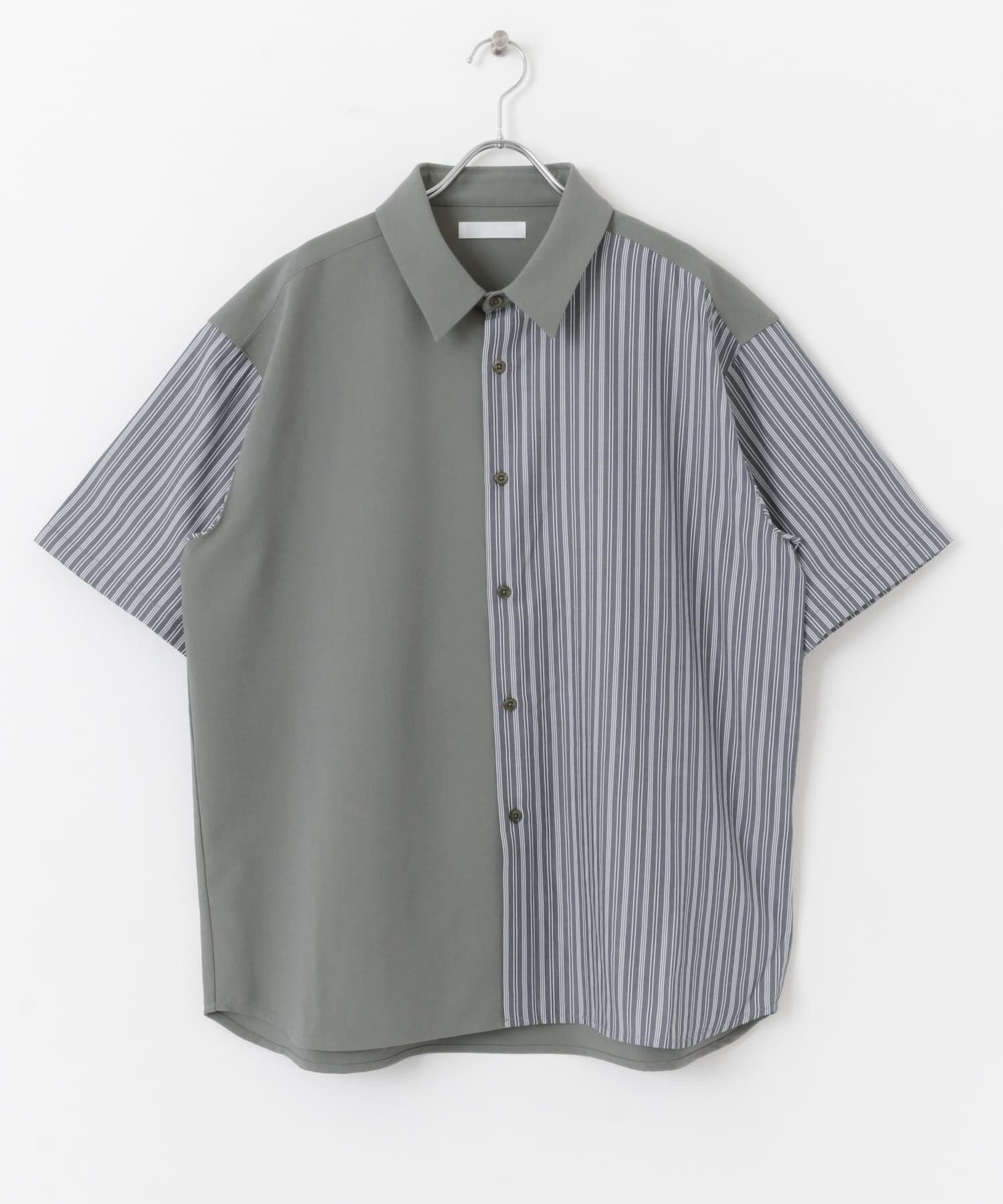 SENSE OF PLACE by URBAN RESEARCH「ストライプブロックドシャツ(5分袖)」|シャツ・ブラウス|