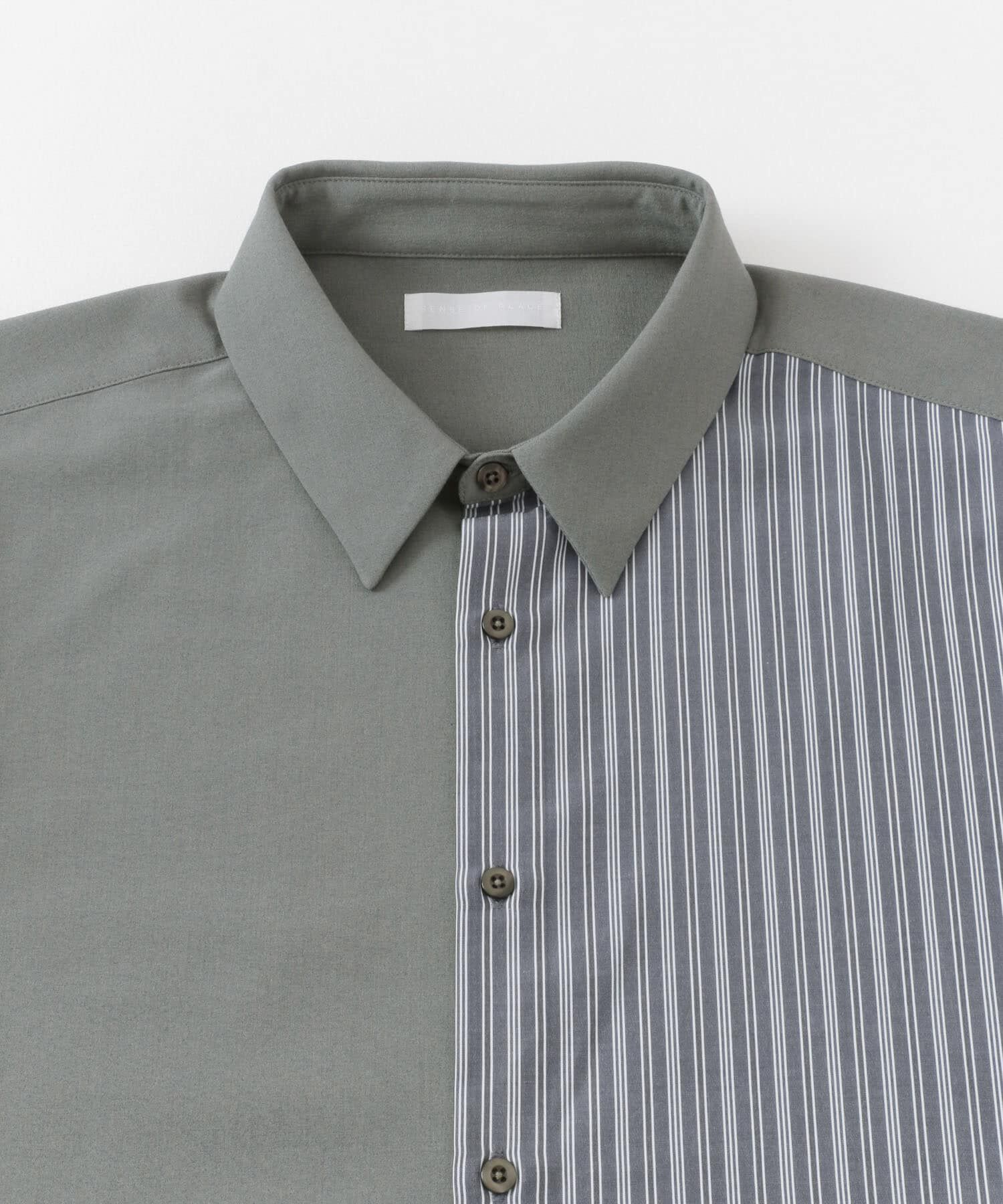 SENSE OF PLACE by URBAN RESEARCH「ストライプブロックドシャツ(5分袖)」|シャツ・ブラウス|