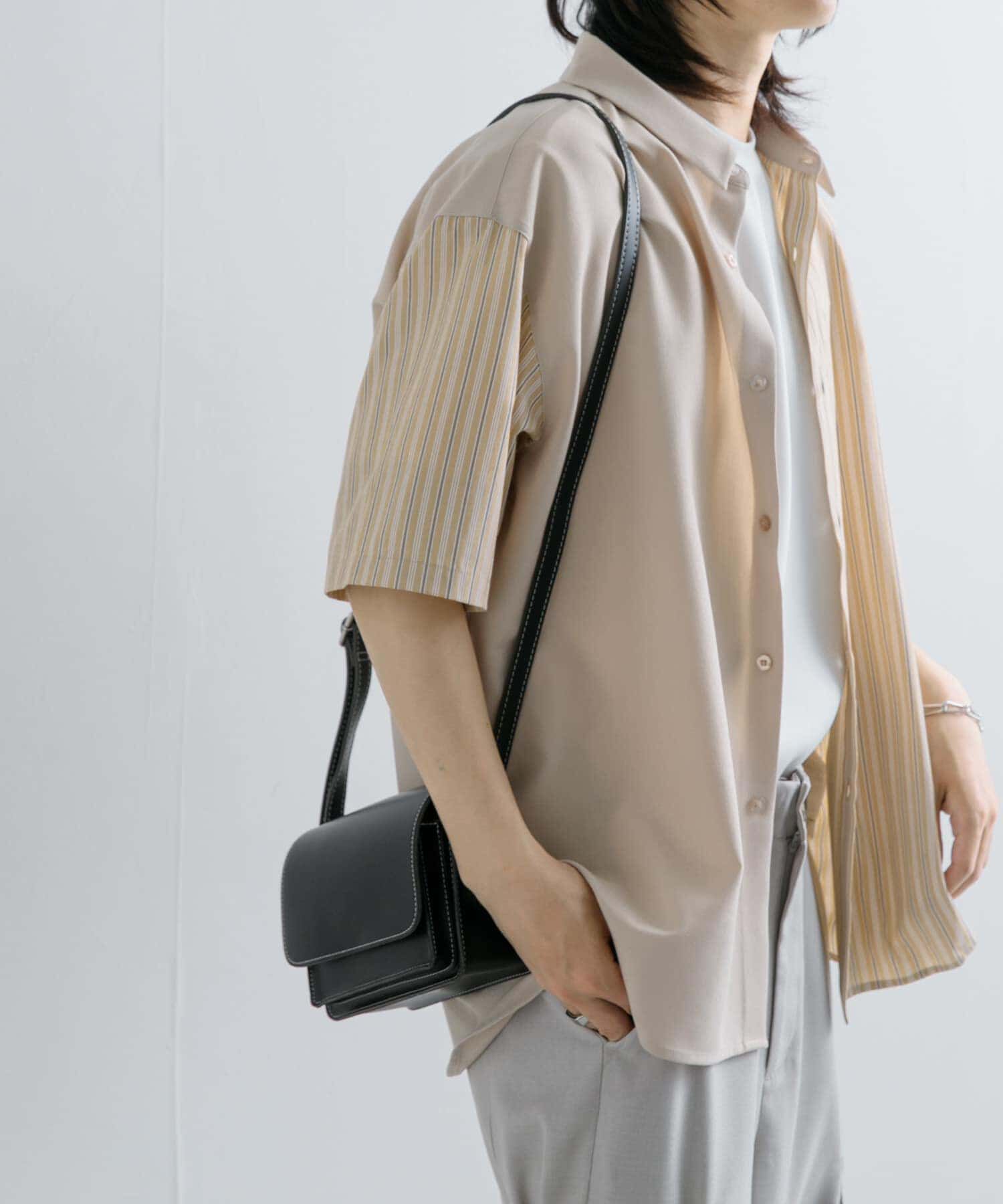 SENSE OF PLACE by URBAN RESEARCH「ストライプブロックドシャツ(5分袖)」|シャツ・ブラウス|