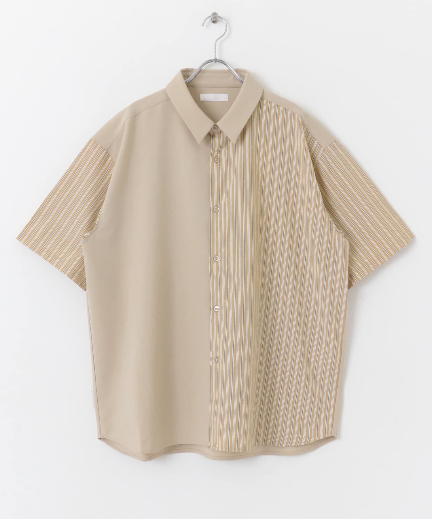 SENSE OF PLACE by URBAN RESEARCH「ストライプブロックドシャツ(5分袖)」|シャツ・ブラウス|