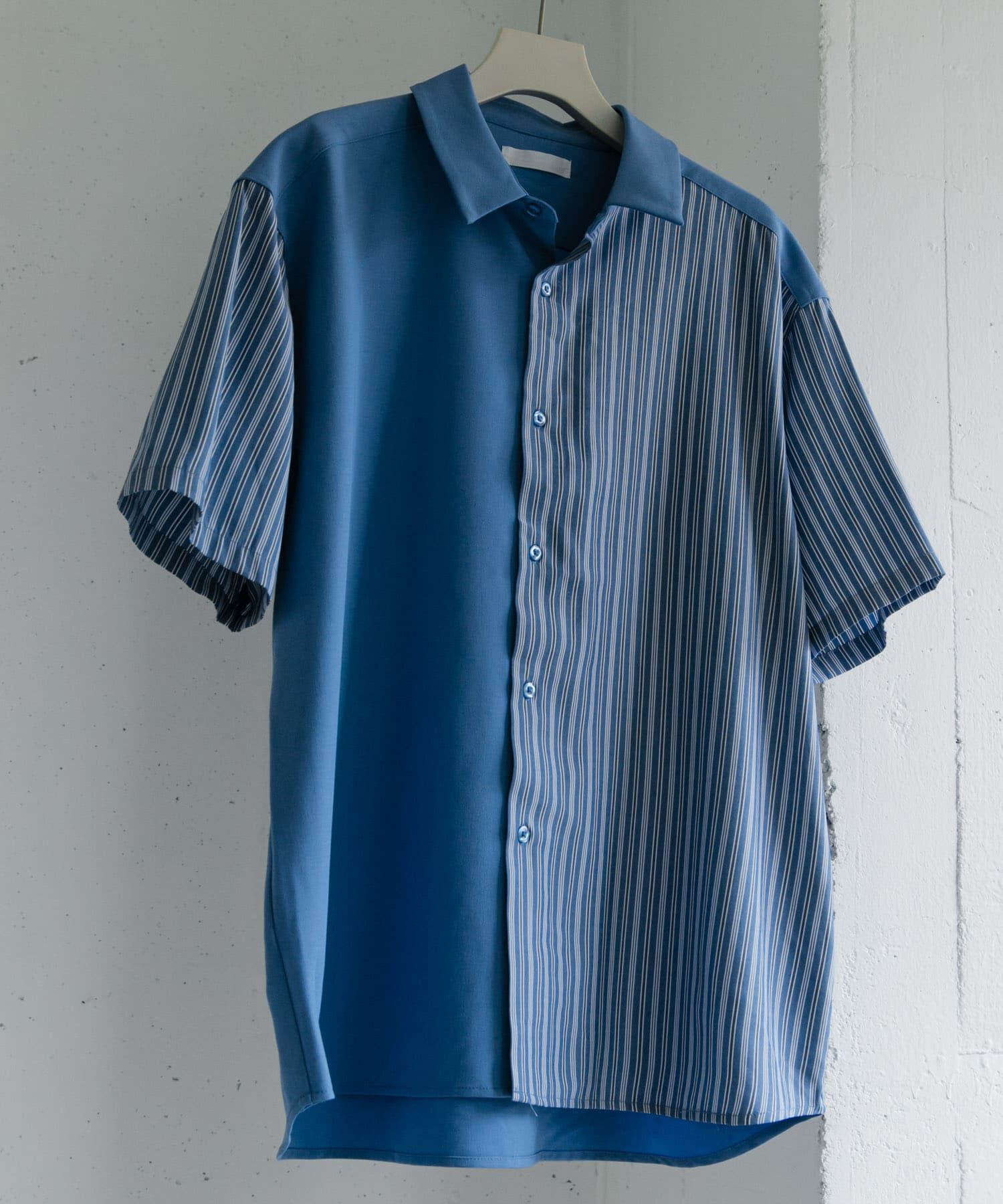 SENSE OF PLACE by URBAN RESEARCH「ストライプブロックドシャツ(5分袖)」|シャツ・ブラウス|