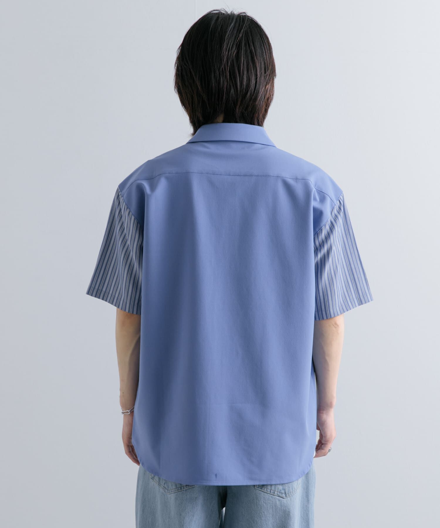 SENSE OF PLACE by URBAN RESEARCH「ストライプブロックドシャツ(5分袖)」|シャツ・ブラウス|