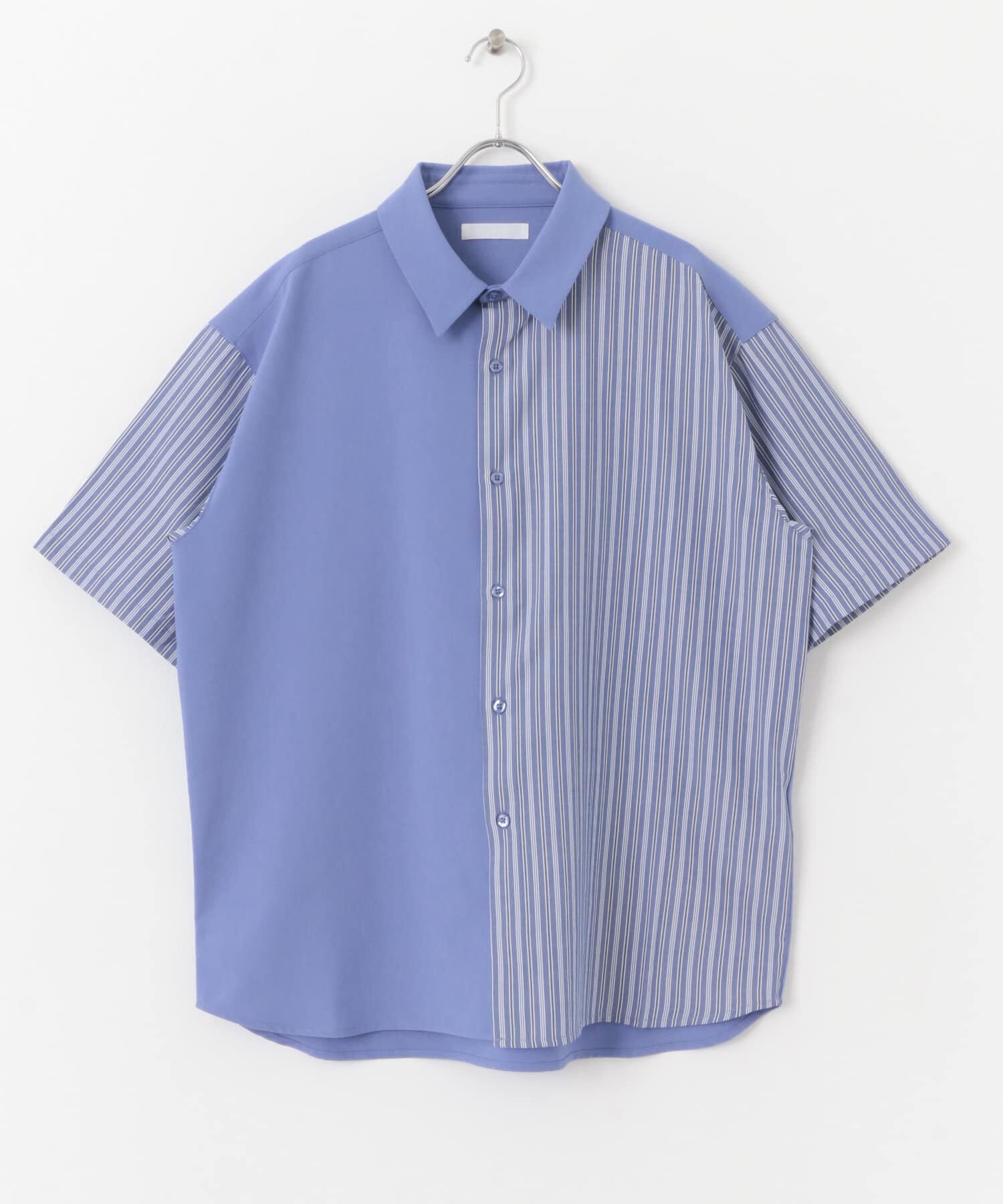 SENSE OF PLACE by URBAN RESEARCH「ストライプブロックドシャツ(5分袖)」|シャツ・ブラウス|