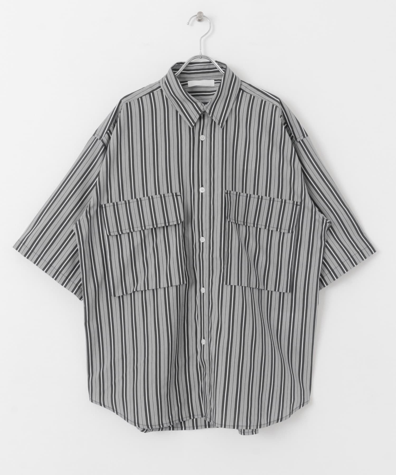 SENSE OF PLACE by URBAN RESEARCH「ストライプCPOルーズシャツ(5分袖)」|シャツ・ブラウス|