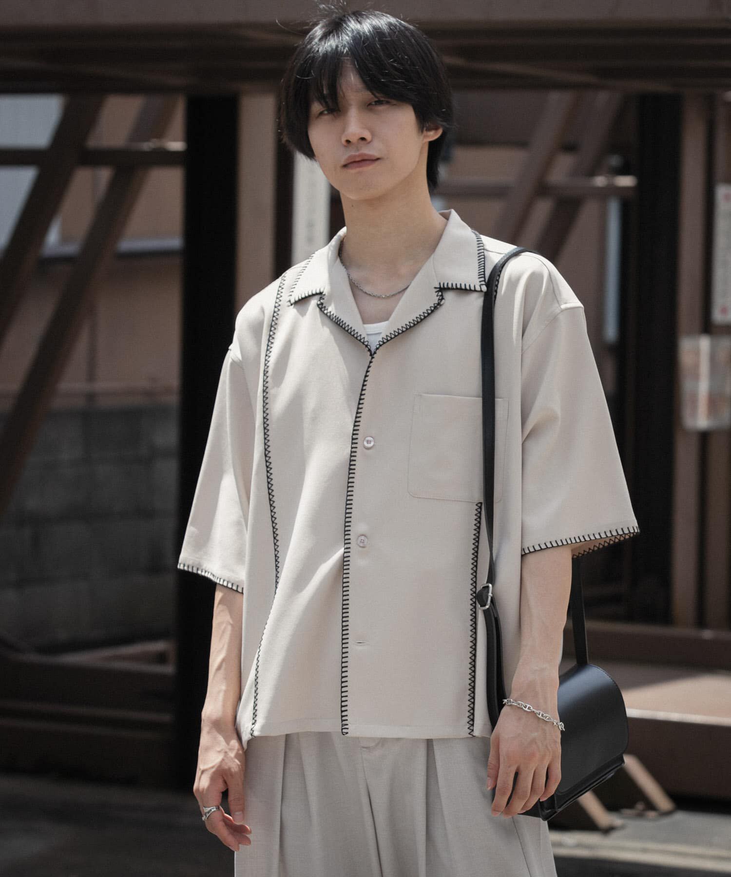 SENSE OF PLACE by URBAN RESEARCH「ブランケットステッチショートスリーブシャツ」|シャツ・ブラウス|