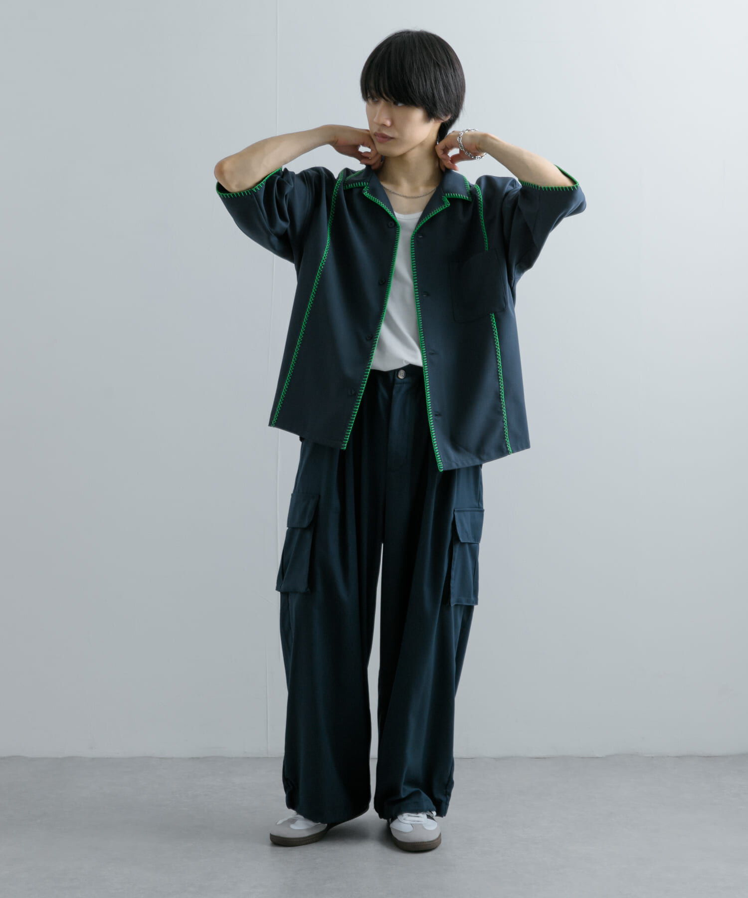 SENSE OF PLACE by URBAN RESEARCH「ブランケットステッチショートスリーブシャツ」|シャツ・ブラウス|