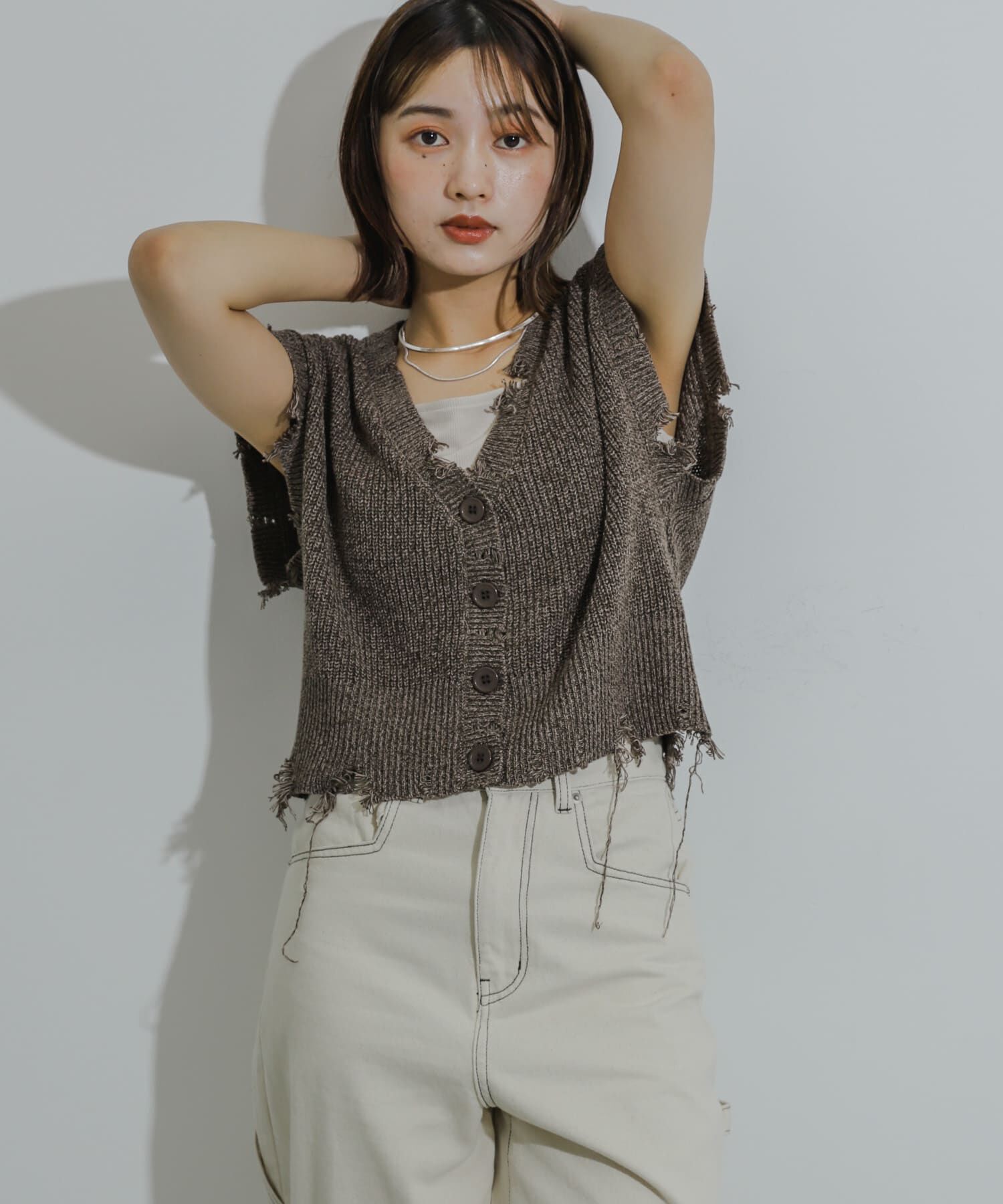 SENSE OF PLACE by URBAN RESEARCH「ダメージニットベスト」|ベスト・ジレ|