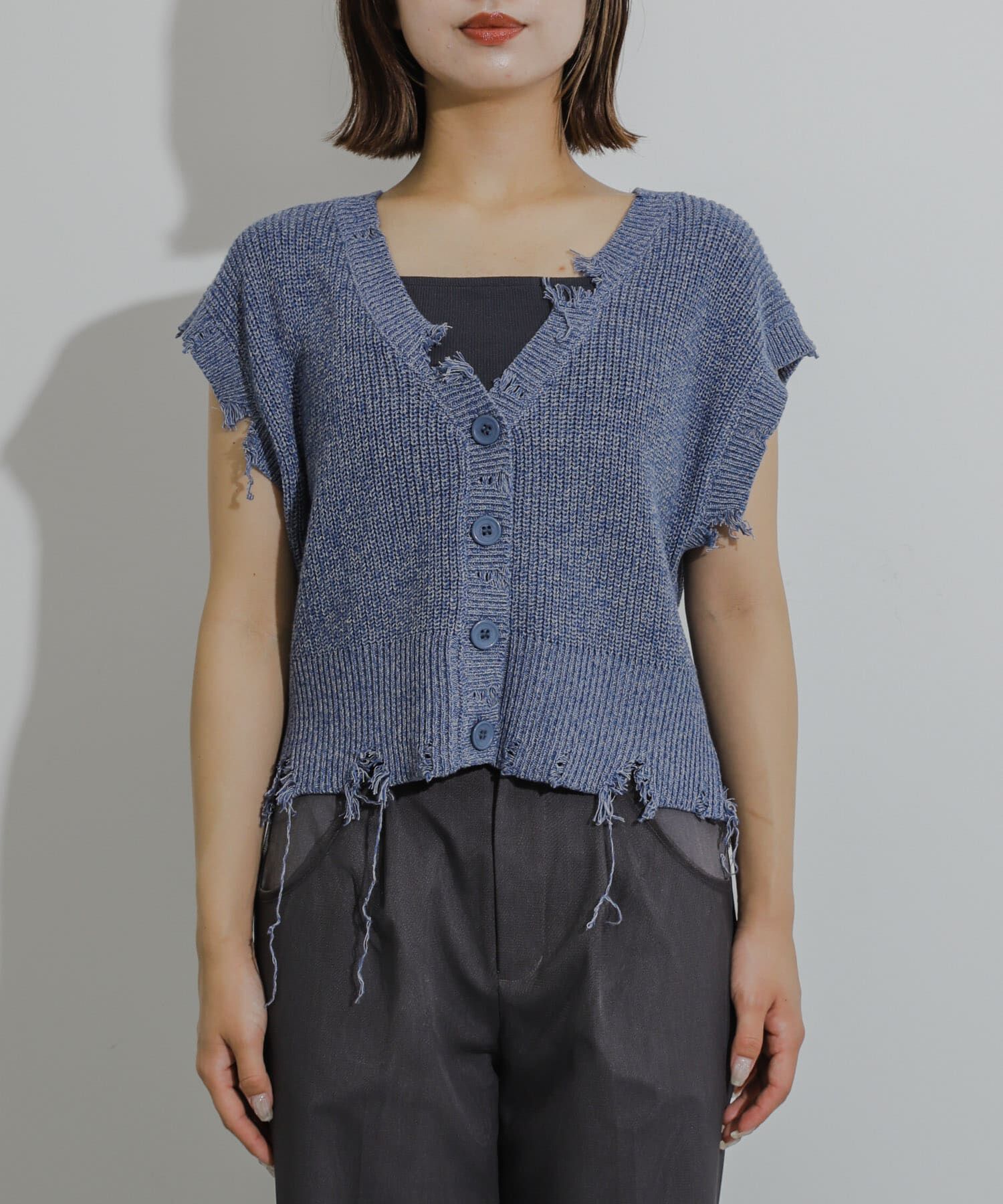 SENSE OF PLACE by URBAN RESEARCH「ダメージニットベスト」|ベスト・ジレ|