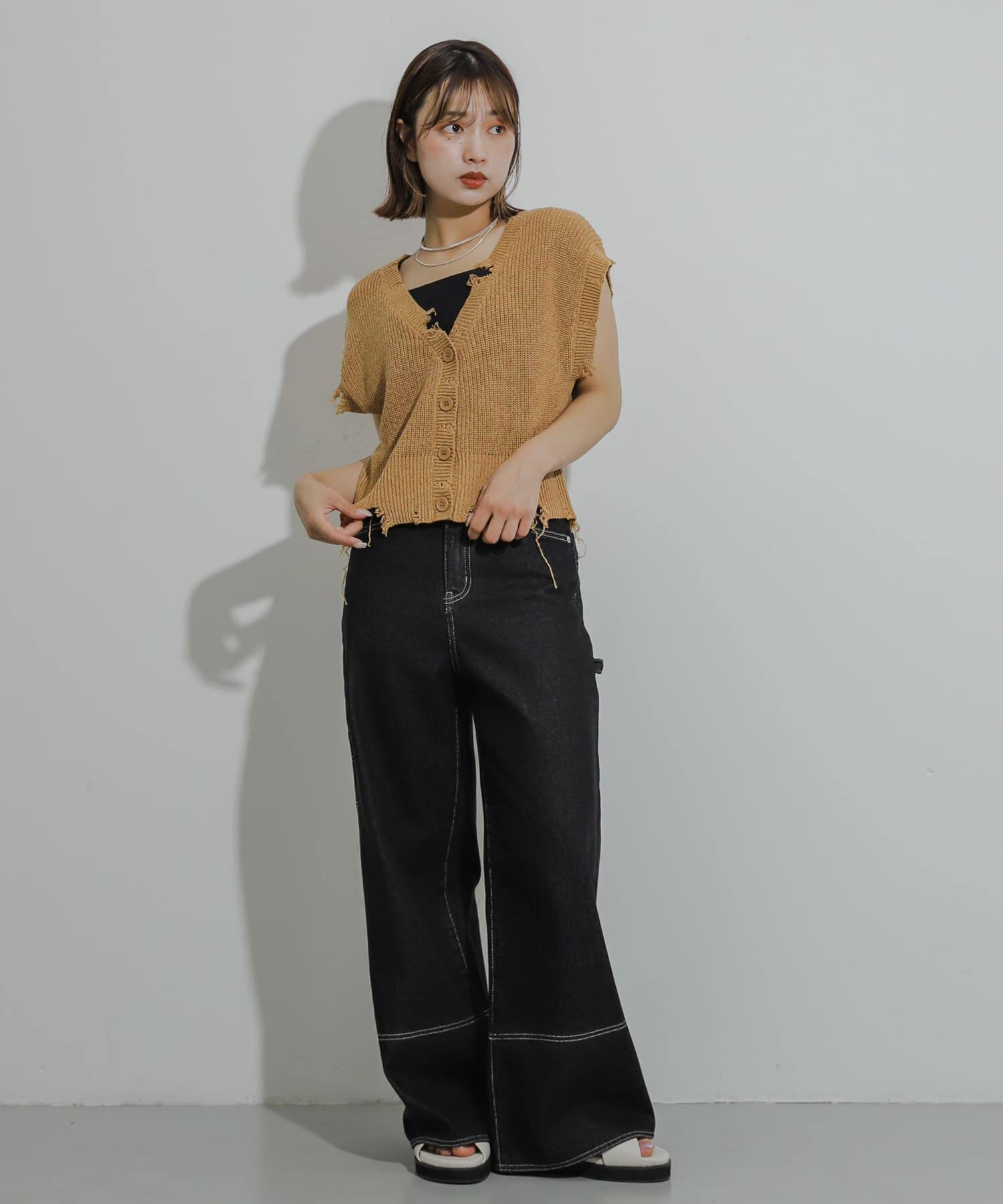 SENSE OF PLACE by URBAN RESEARCH「ダメージニットベスト」|ベスト・ジレ|