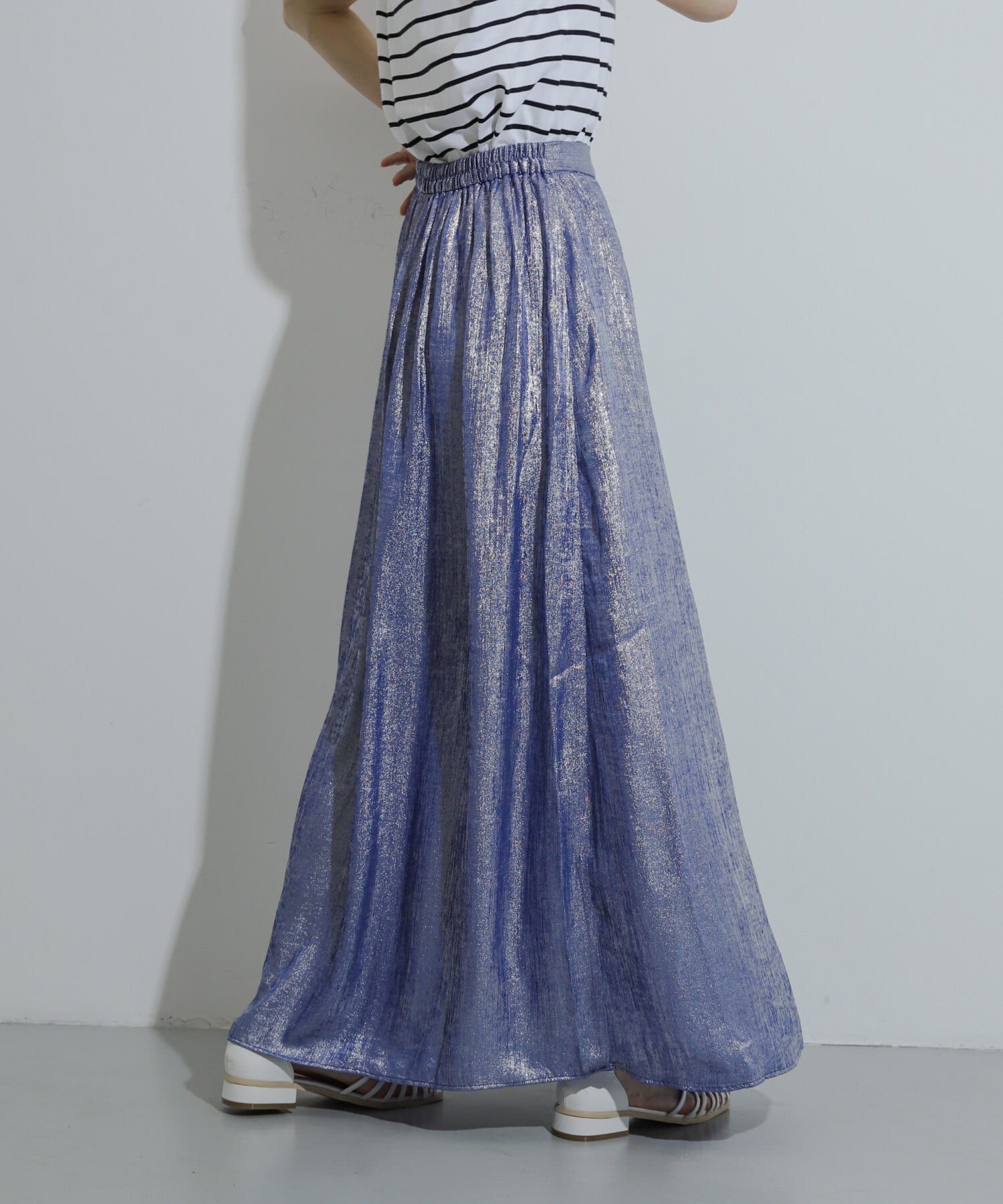 SENSE OF PLACE by URBAN RESEARCH「ハクプリントフレアスカート」|スカート|ブルー