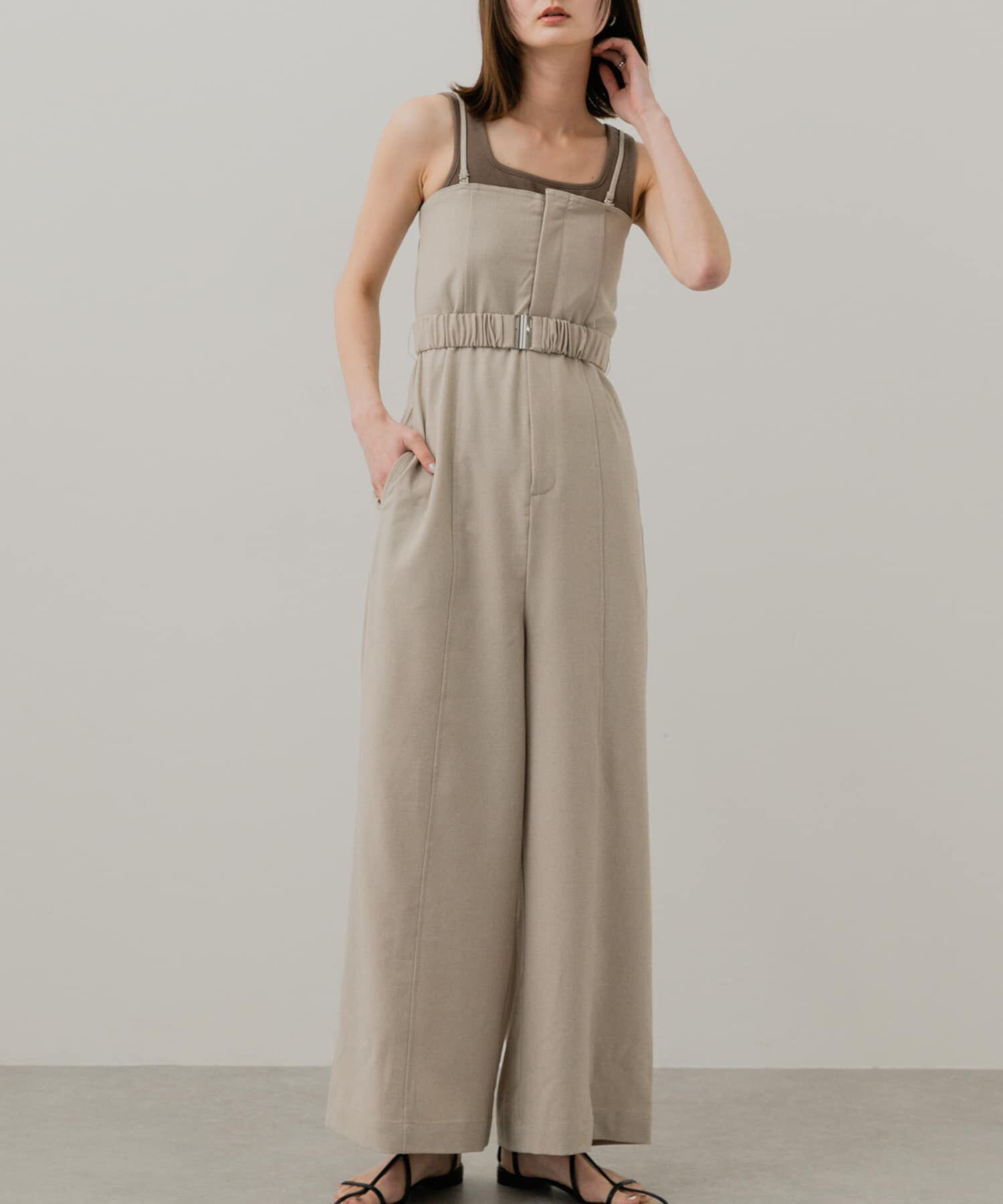 SENSE OF PLACE by URBAN RESEARCH「ストラップツキベルトベアパンツ」|スカート|ライトベージュ