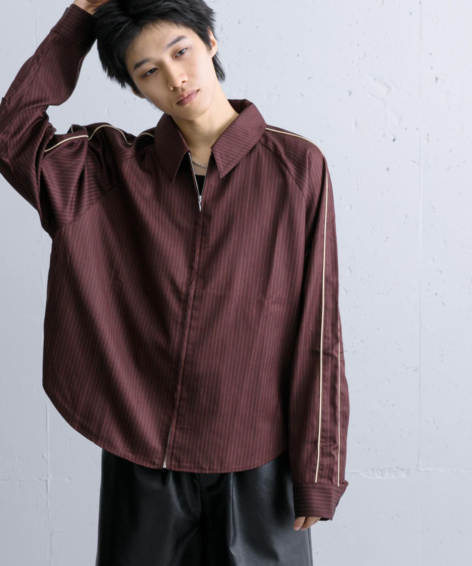 SENSE OF PLACE by URBAN RESEARCH「サイドラインピンストライプジップシャツ」|シャツ・ブラウス|