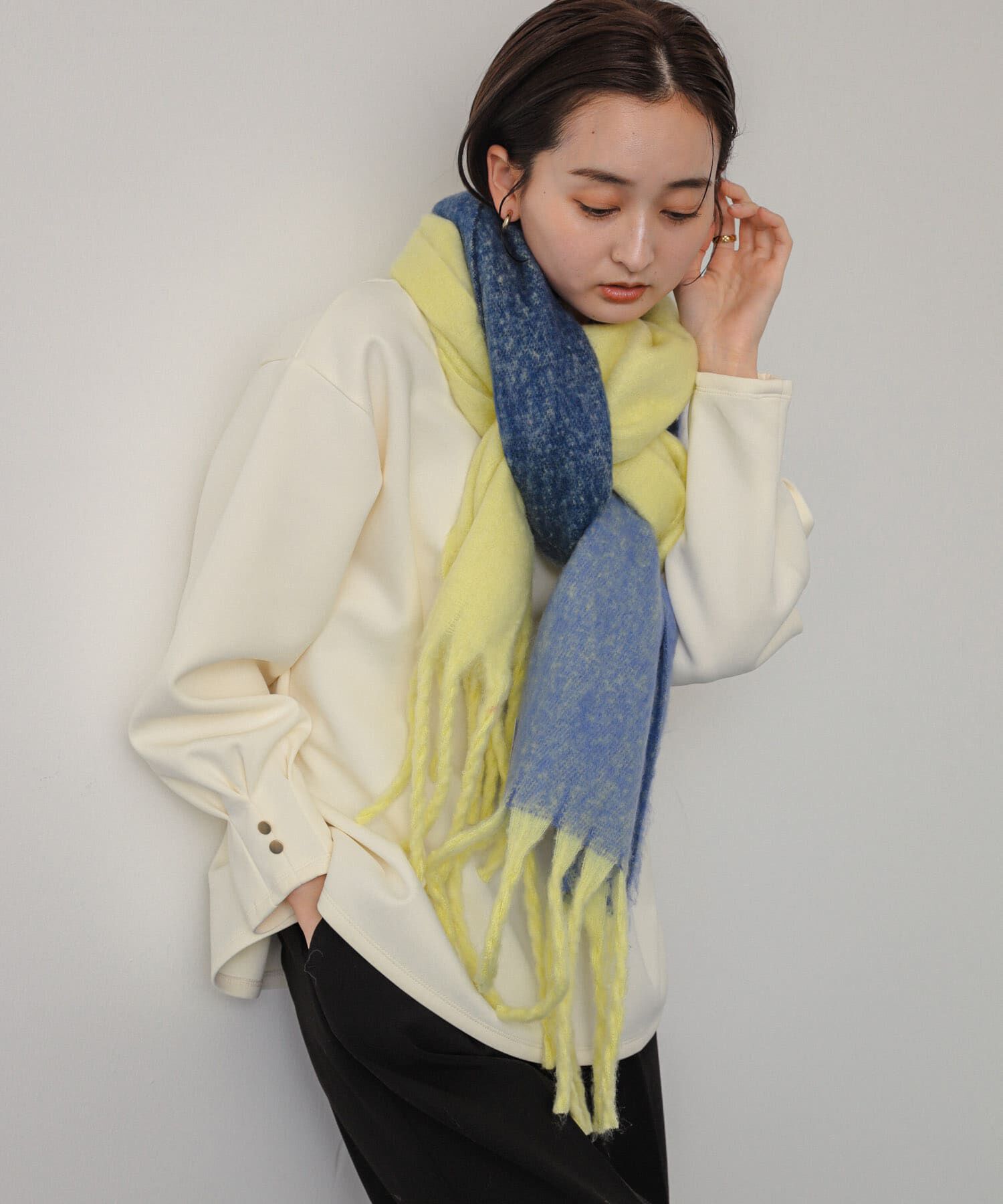 SENSE OF PLACE by URBAN RESEARCH「『一部WEB限定カラー』パネルボーダーストール」|マフラー|