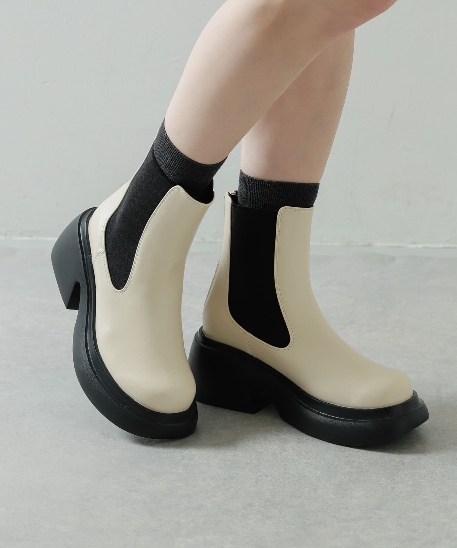 SENSE OF PLACE by URBAN RESEARCH「『消臭』サイドゴアボリュームソールブーツ」|ショートブーツ|