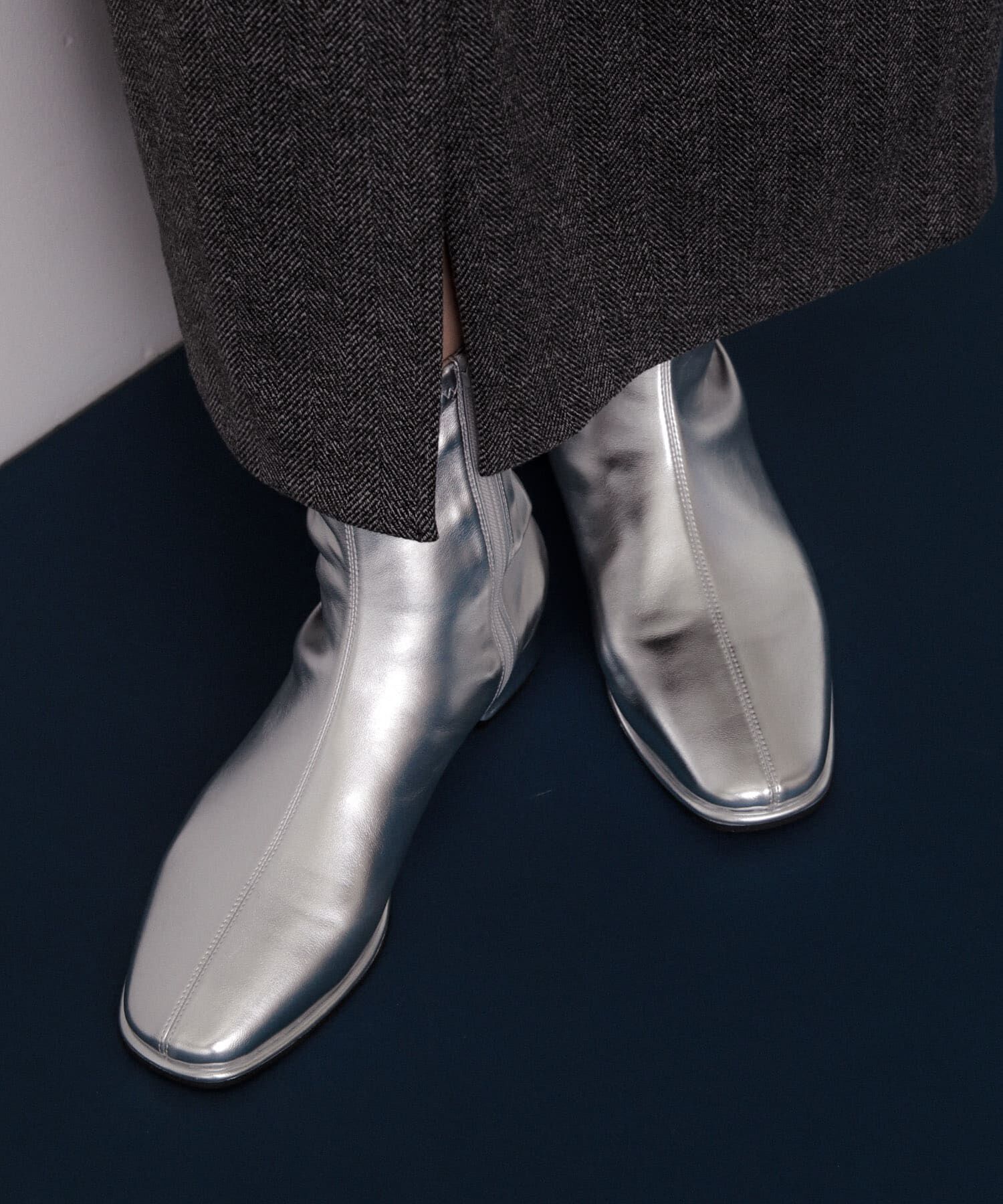 SENSE OF PLACE by URBAN RESEARCH「スクエアトゥセンターシームストレッチローブーツ」|ショートブーツ|