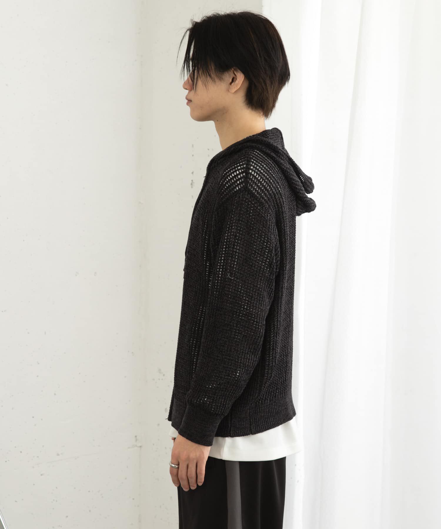 SENSE OF PLACE by URBAN RESEARCH「シアーメッシュフーディージップパーカー」|パーカー|