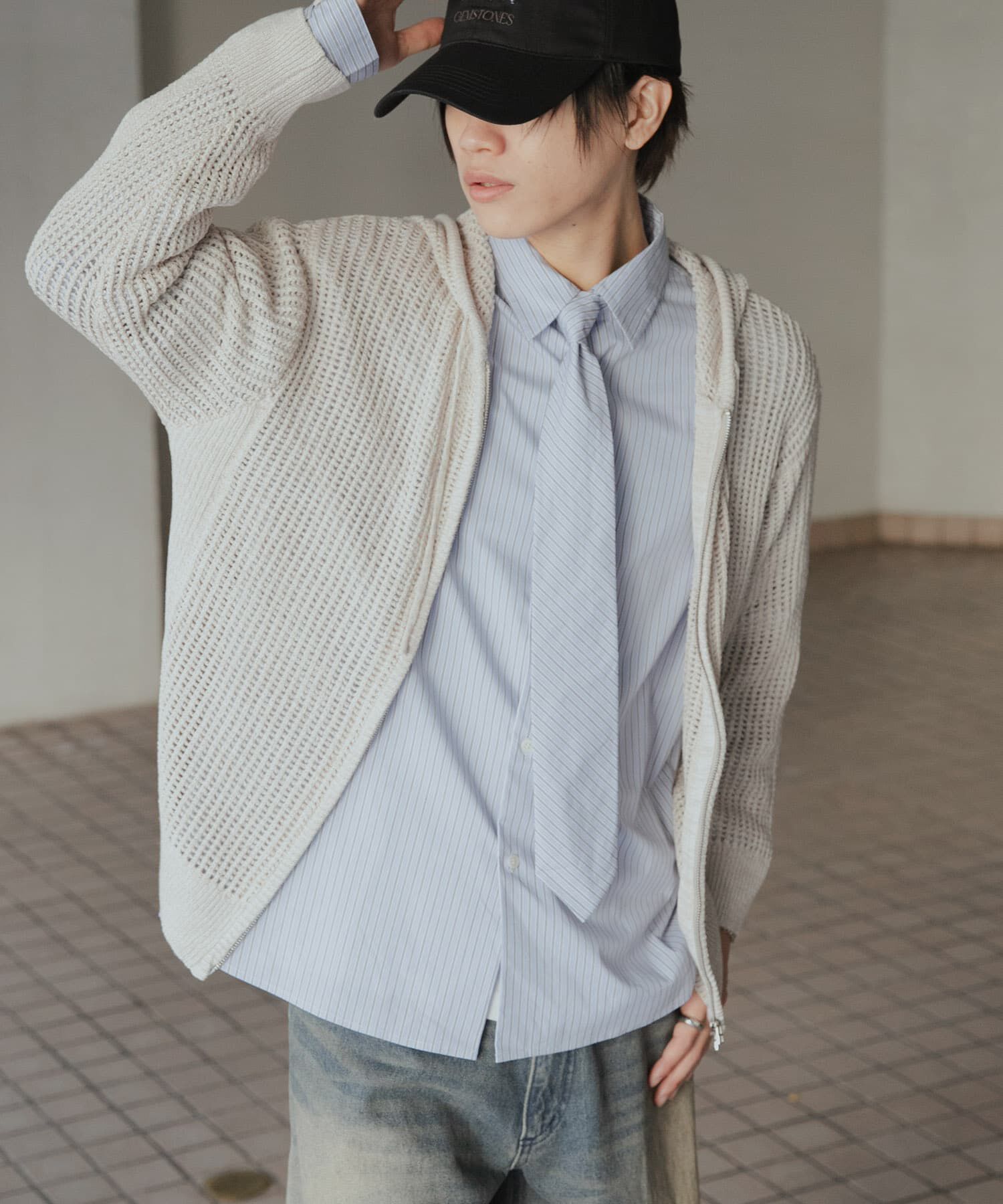 SENSE OF PLACE by URBAN RESEARCH「シアーメッシュフーディージップパーカー」|パーカー|