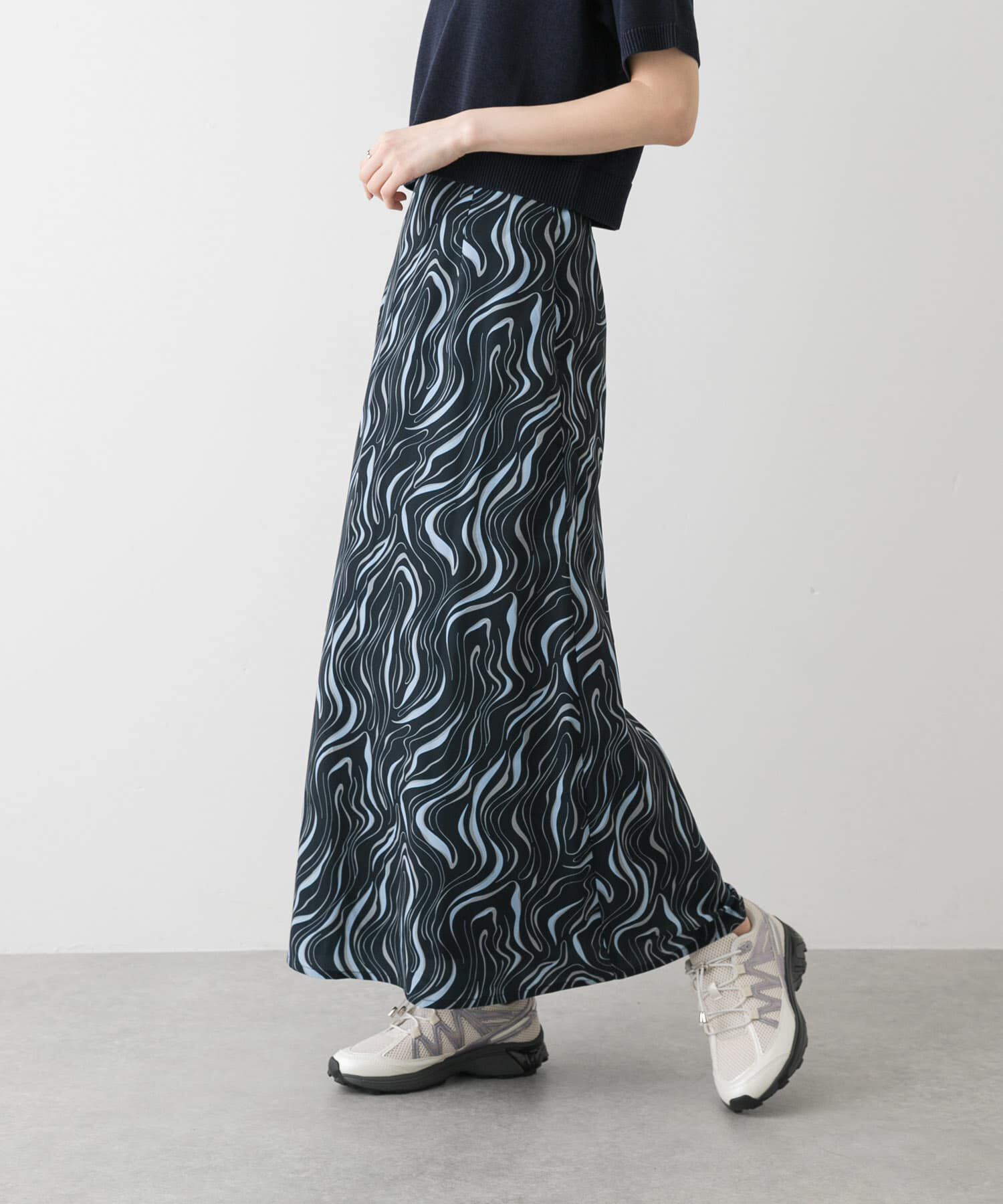 SENSE OF PLACE by URBAN RESEARCH「マーブルパターンナロースカート」|スカート|ブルー系その他