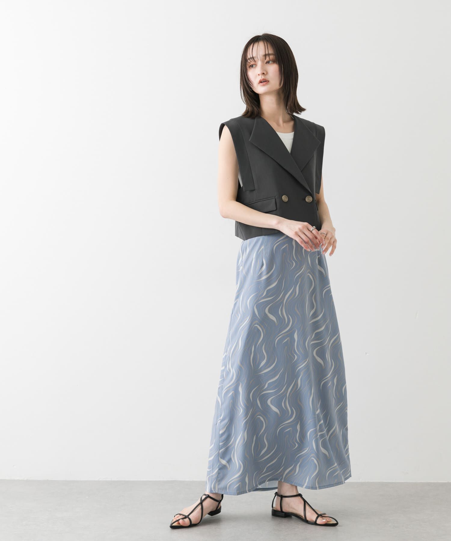 SENSE OF PLACE by URBAN RESEARCH「マーブルパターンナロースカート」|スカート|