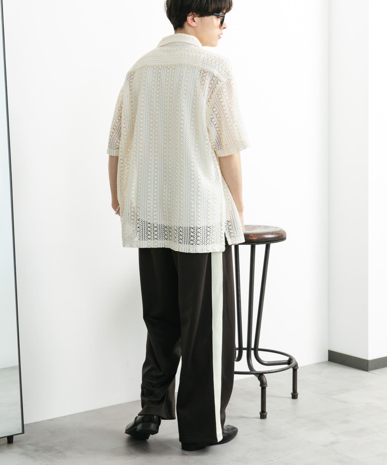 SENSE OF PLACE by URBAN RESEARCH「『ユニセックス』アソートレースオープンカラーショートスリーブシャツ」|シャツ・ブラウス|