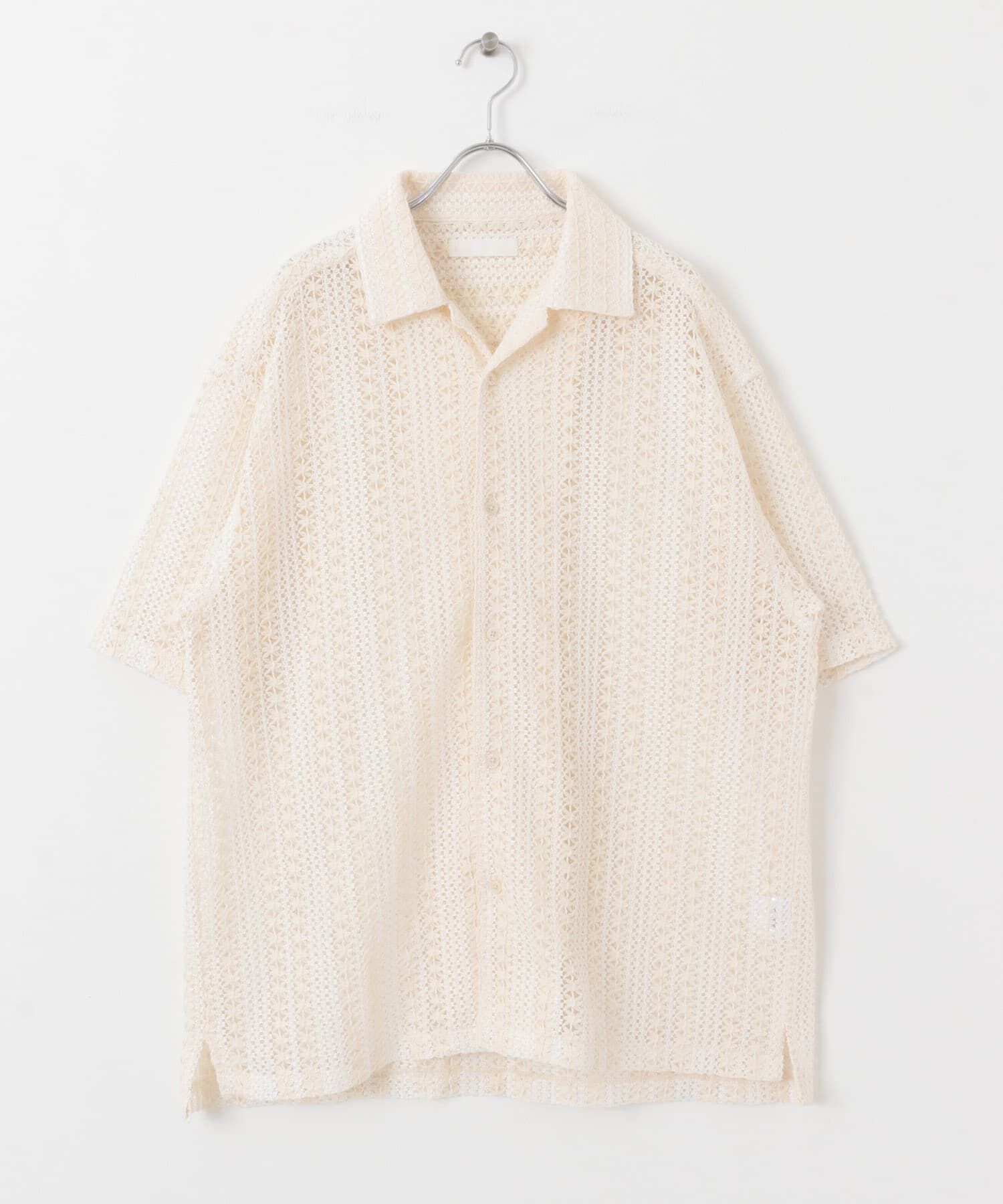 SENSE OF PLACE by URBAN RESEARCH「『ユニセックス』アソートレースオープンカラーショートスリーブシャツ」|シャツ・ブラウス|