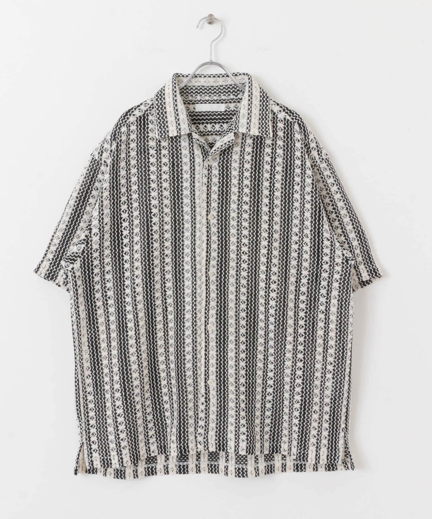 SENSE OF PLACE by URBAN RESEARCH「『ユニセックス』アソートレースオープンカラーショートスリーブシャツ」|シャツ・ブラウス|