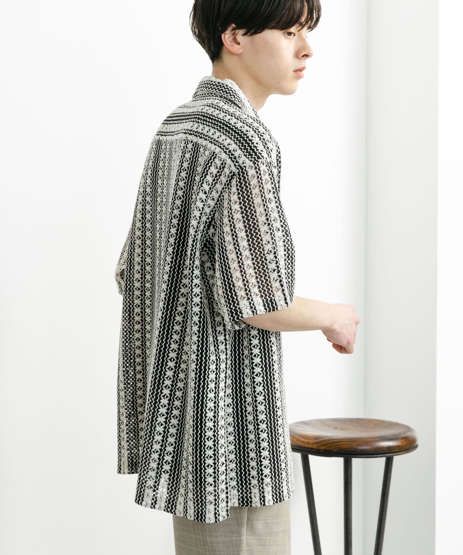 SENSE OF PLACE by URBAN RESEARCH「『ユニセックス』アソートレースオープンカラーショートスリーブシャツ」|シャツ・ブラウス|