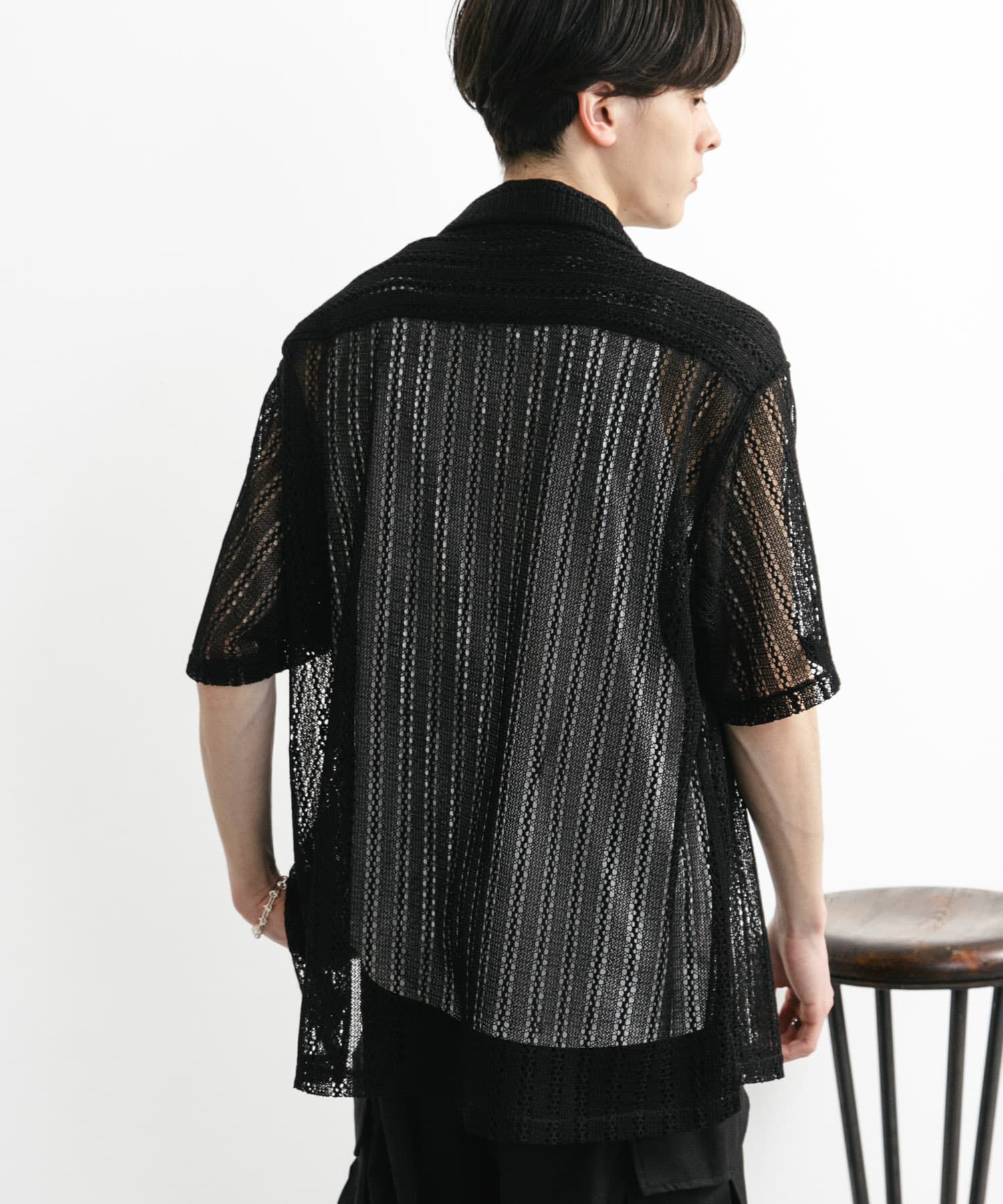 SENSE OF PLACE by URBAN RESEARCH「『ユニセックス』アソートレースオープンカラーショートスリーブシャツ」|シャツ・ブラウス|