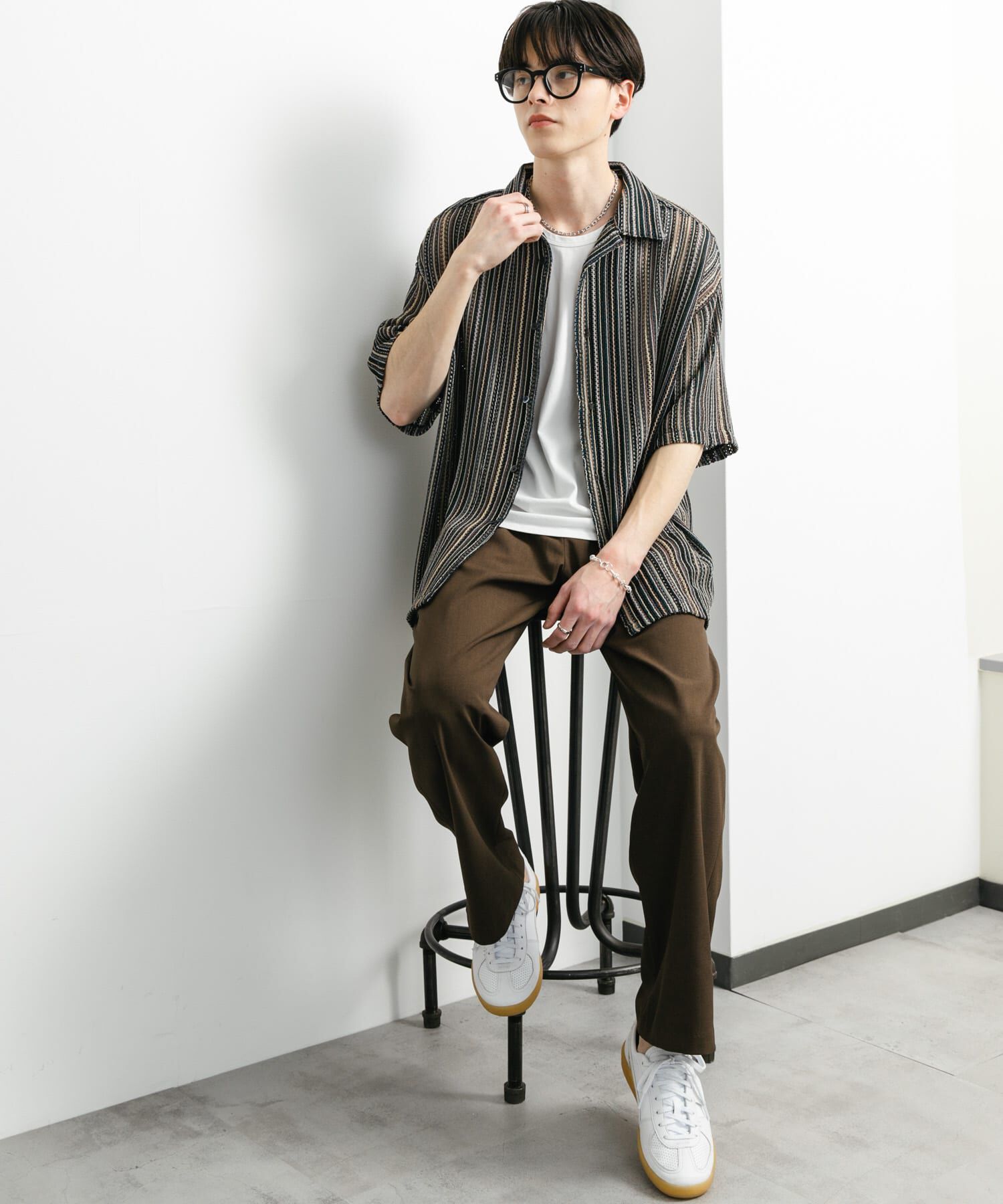 SENSE OF PLACE by URBAN RESEARCH「『ユニセックス』アソートレースオープンカラーショートスリーブシャツ」|シャツ・ブラウス|