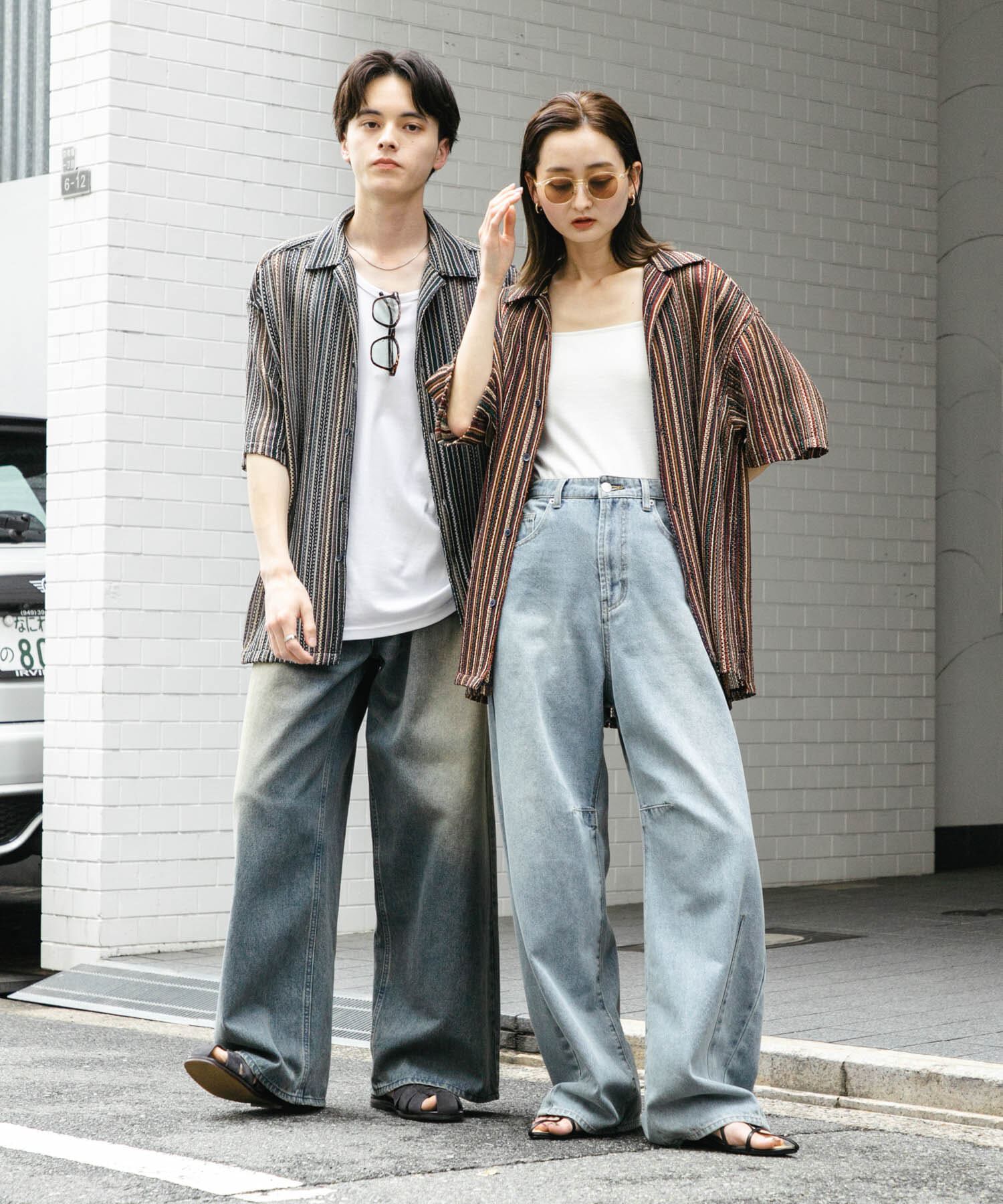 SENSE OF PLACE by URBAN RESEARCH「『ユニセックス』アソートレースオープンカラーショートスリーブシャツ」|シャツ・ブラウス|