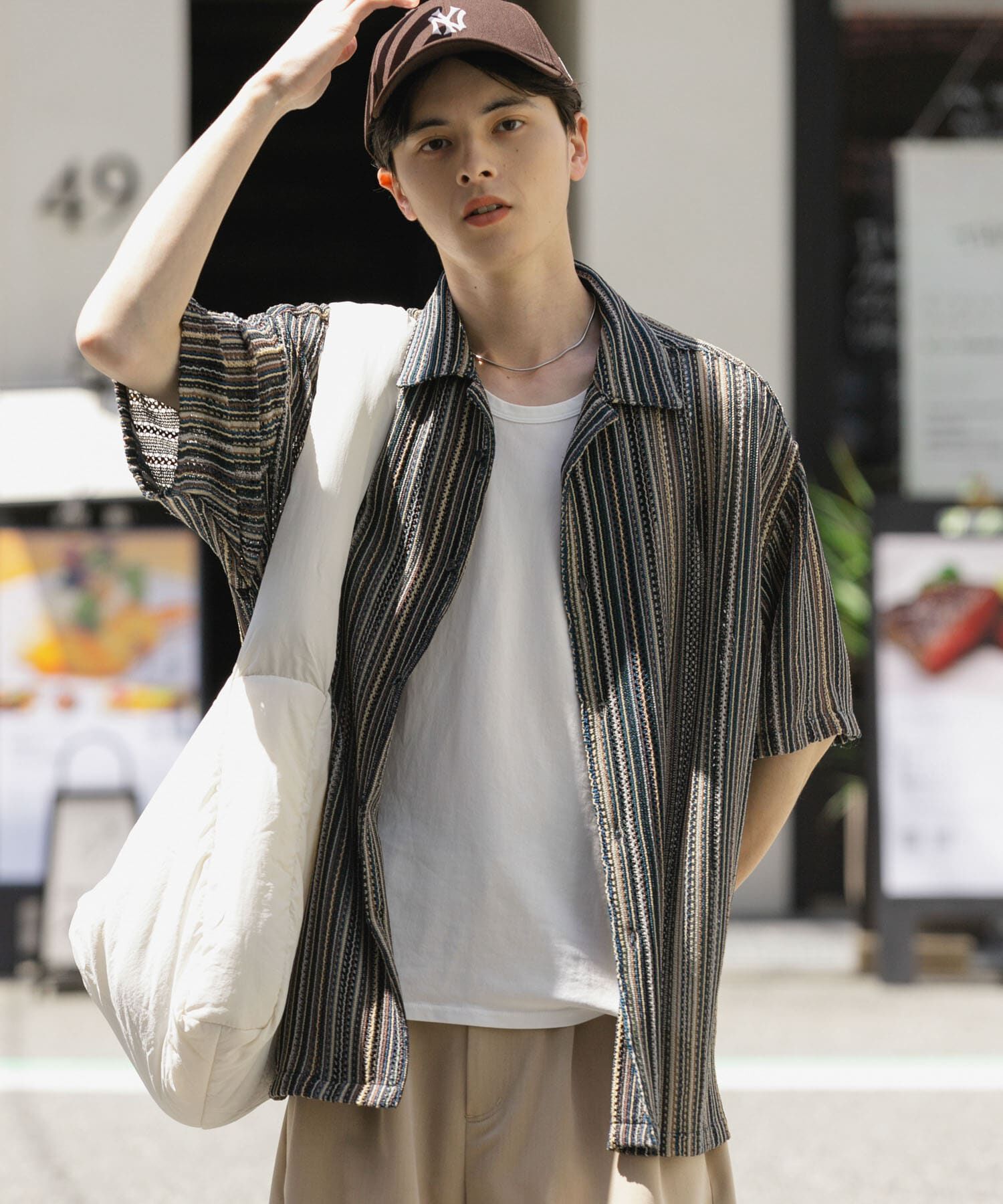 SENSE OF PLACE by URBAN RESEARCH「『ユニセックス』アソートレースオープンカラーショートスリーブシャツ」|シャツ・ブラウス|