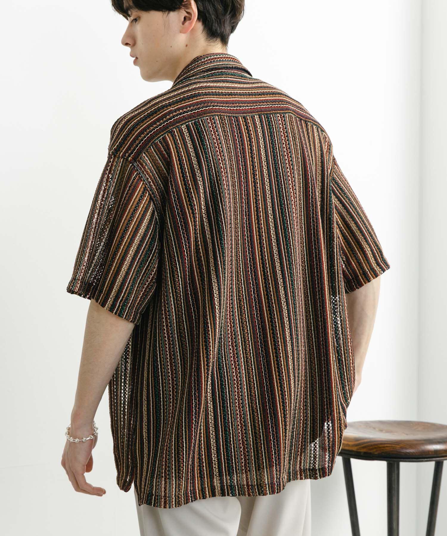 SENSE OF PLACE by URBAN RESEARCH「『ユニセックス』アソートレースオープンカラーショートスリーブシャツ」|シャツ・ブラウス|