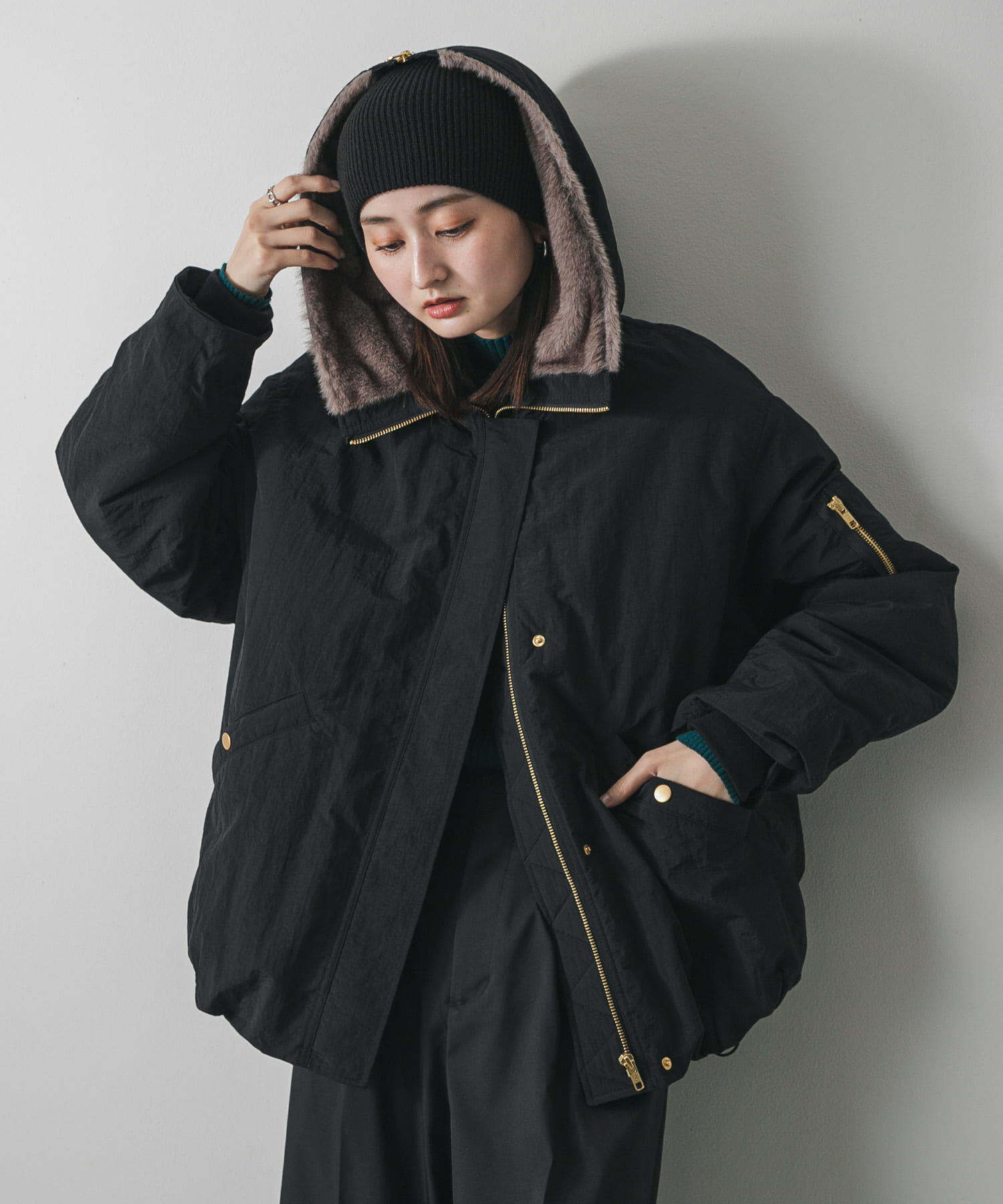 SENSE OF PLACE by URBAN RESEARCH「ファーエリバルーンブルゾン」|ブルゾン・スタジャン|