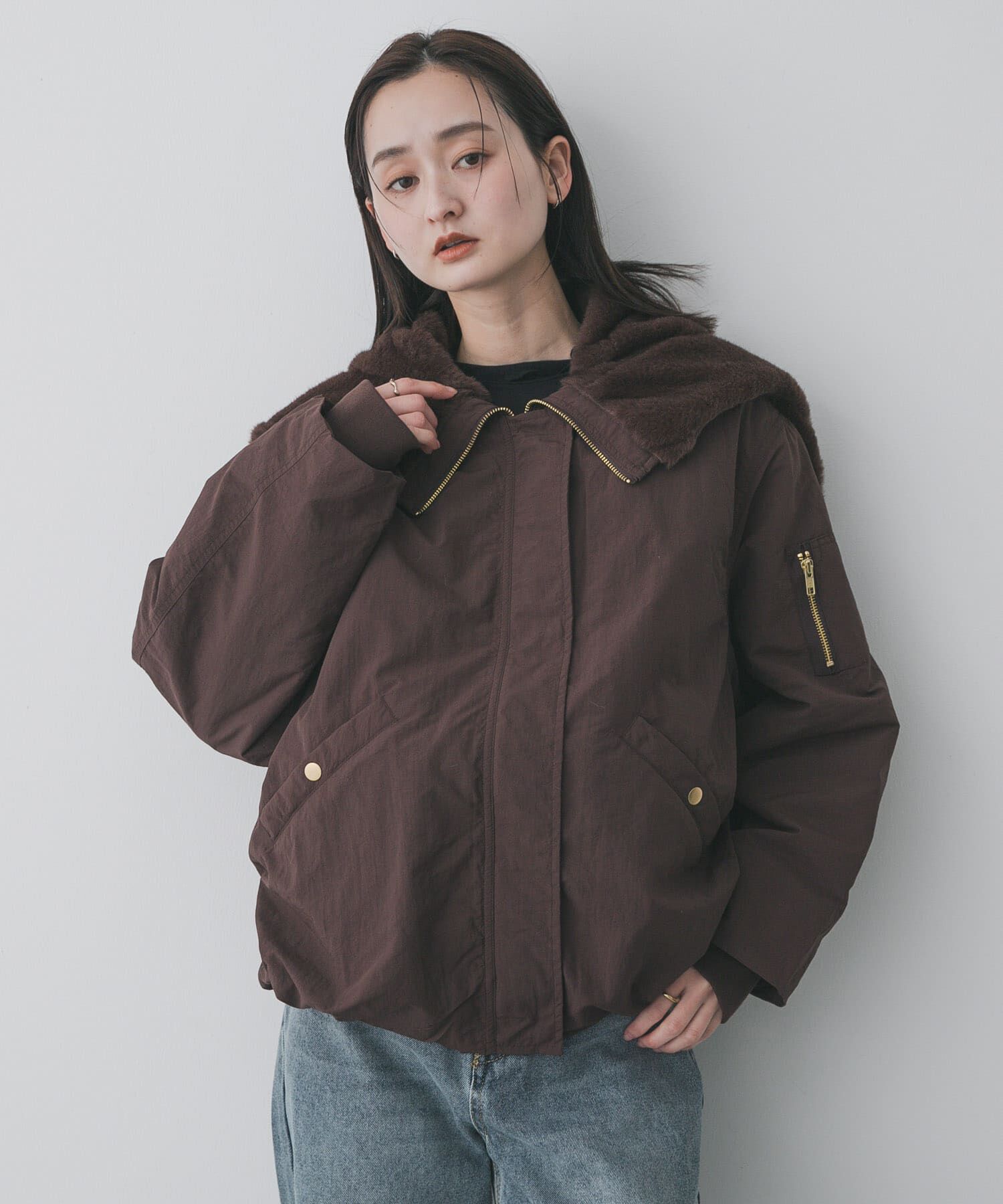 SENSE OF PLACE by URBAN RESEARCH「ファーエリバルーンブルゾン」|ブルゾン・スタジャン|