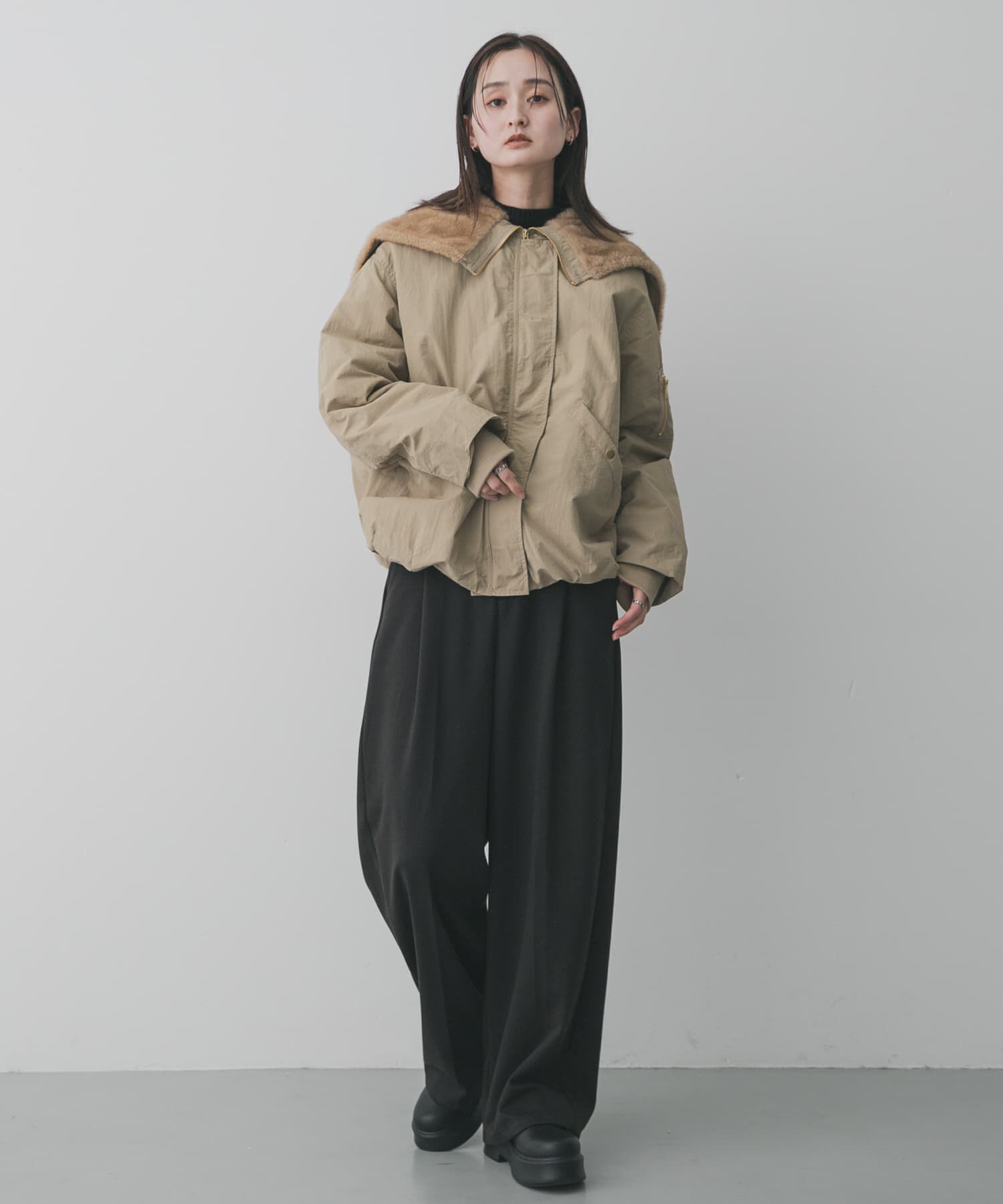 SENSE OF PLACE by URBAN RESEARCH「ファーエリバルーンブルゾン」|ブルゾン・スタジャン|