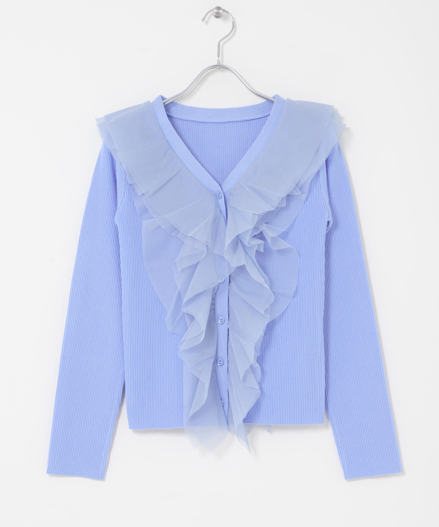 SENSE OF PLACE by URBAN RESEARCH「『洗濯可』チュールフリルニットカーディガン」|カーディガン|