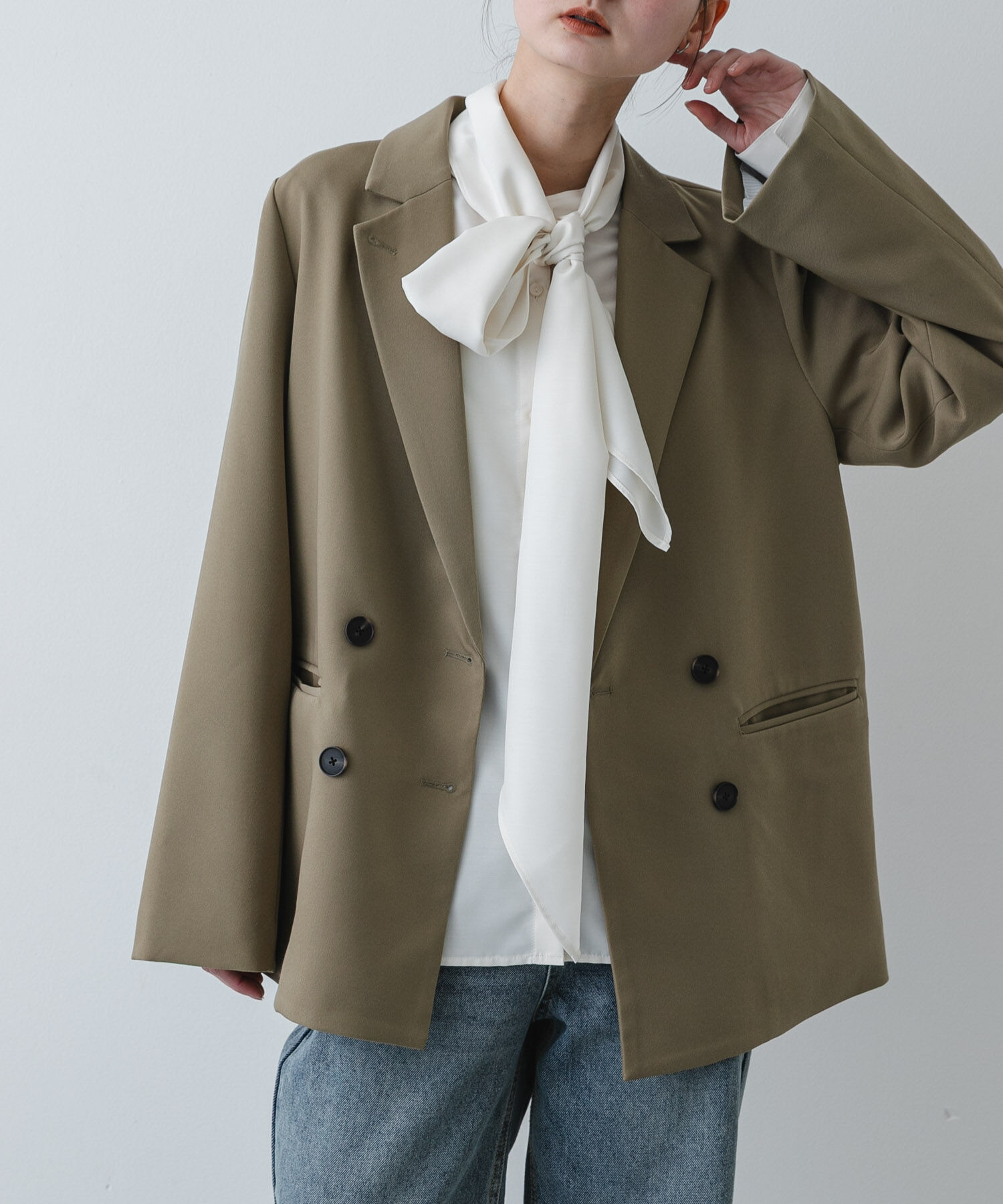 SENSE OF PLACE by URBAN RESEARCH「『イージーケア』ボウタイリボンブラウス」|シャツ・ブラウス|アイボリー